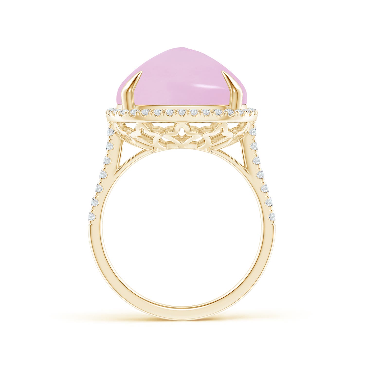 AA - Rose Quartz / 12.41 CT / 14 KT Yellow Gold