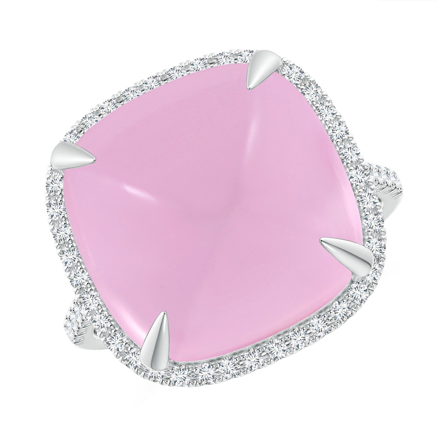 AAAA - Rose Quartz / 12.41 CT / 14 KT White Gold