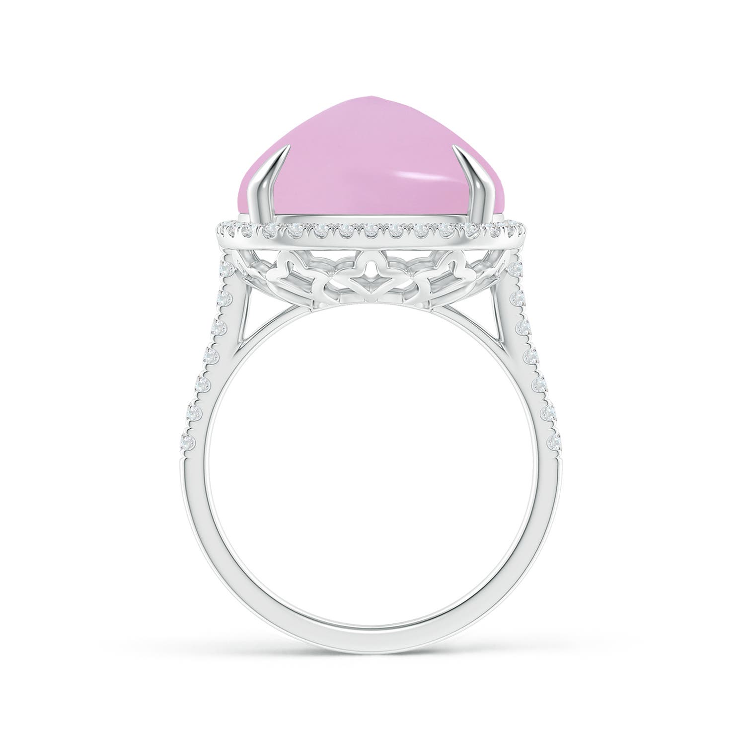 AAAA - Rose Quartz / 12.41 CT / 14 KT White Gold