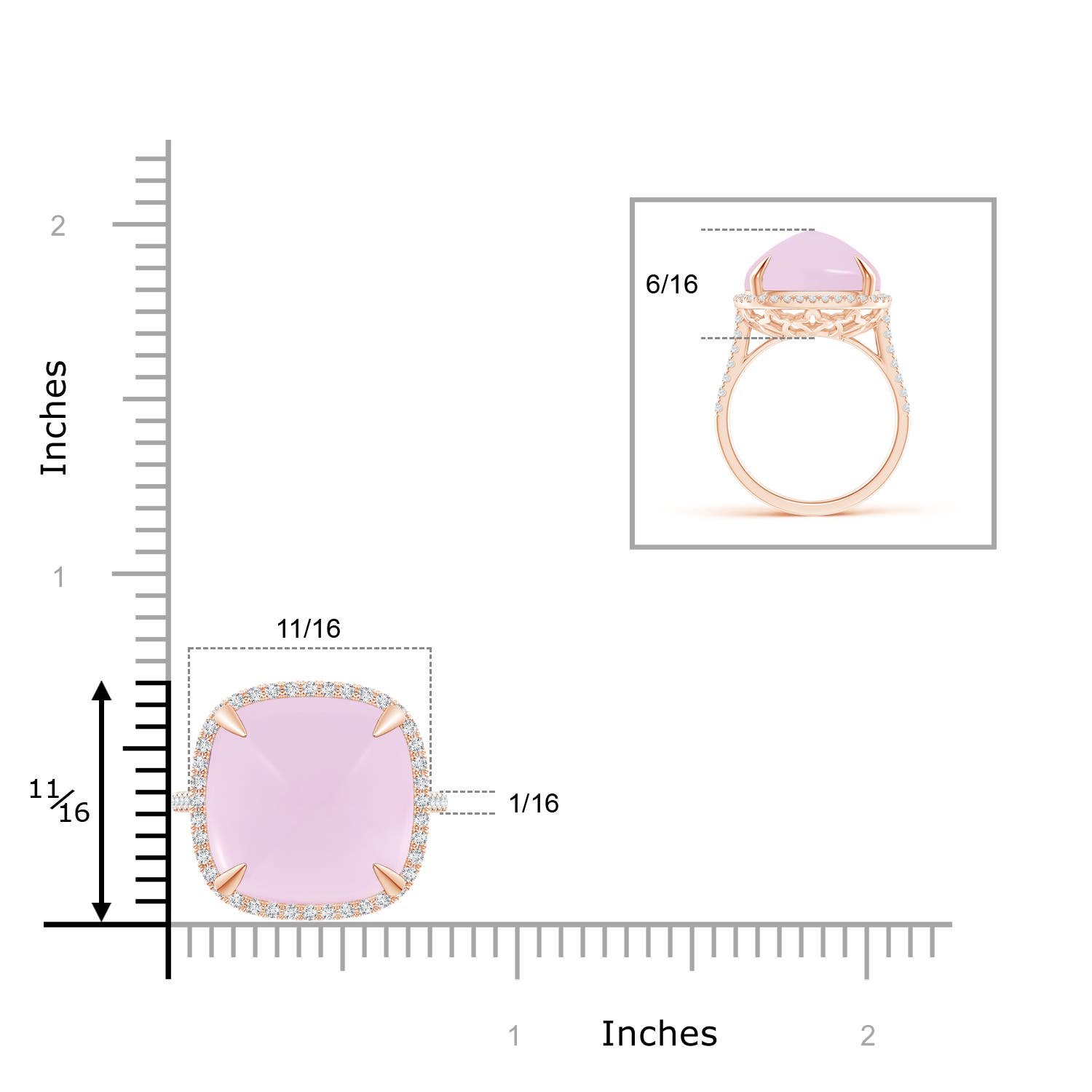 A - Rose Quartz / 14.52 CT / 14 KT Rose Gold