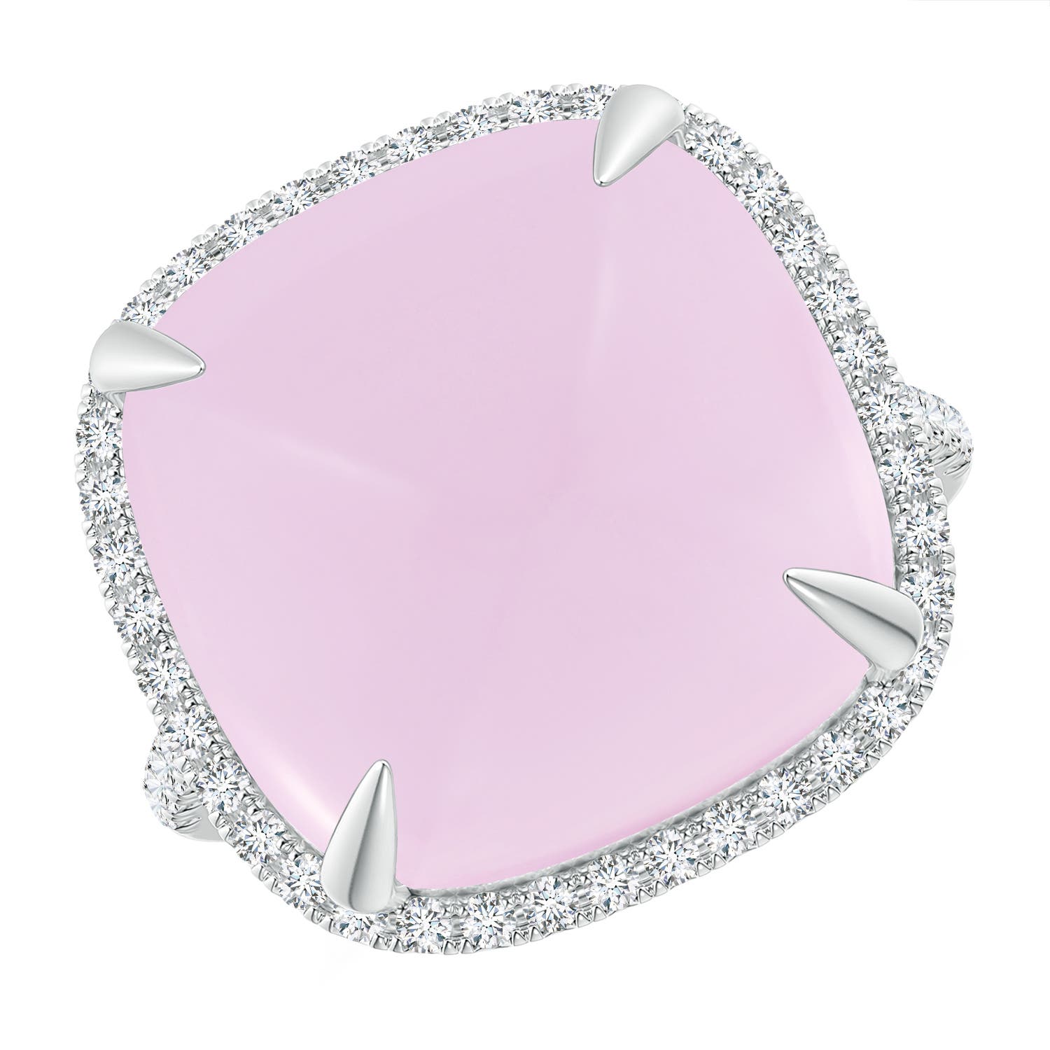 A - Rose Quartz / 14.52 CT / 14 KT White Gold