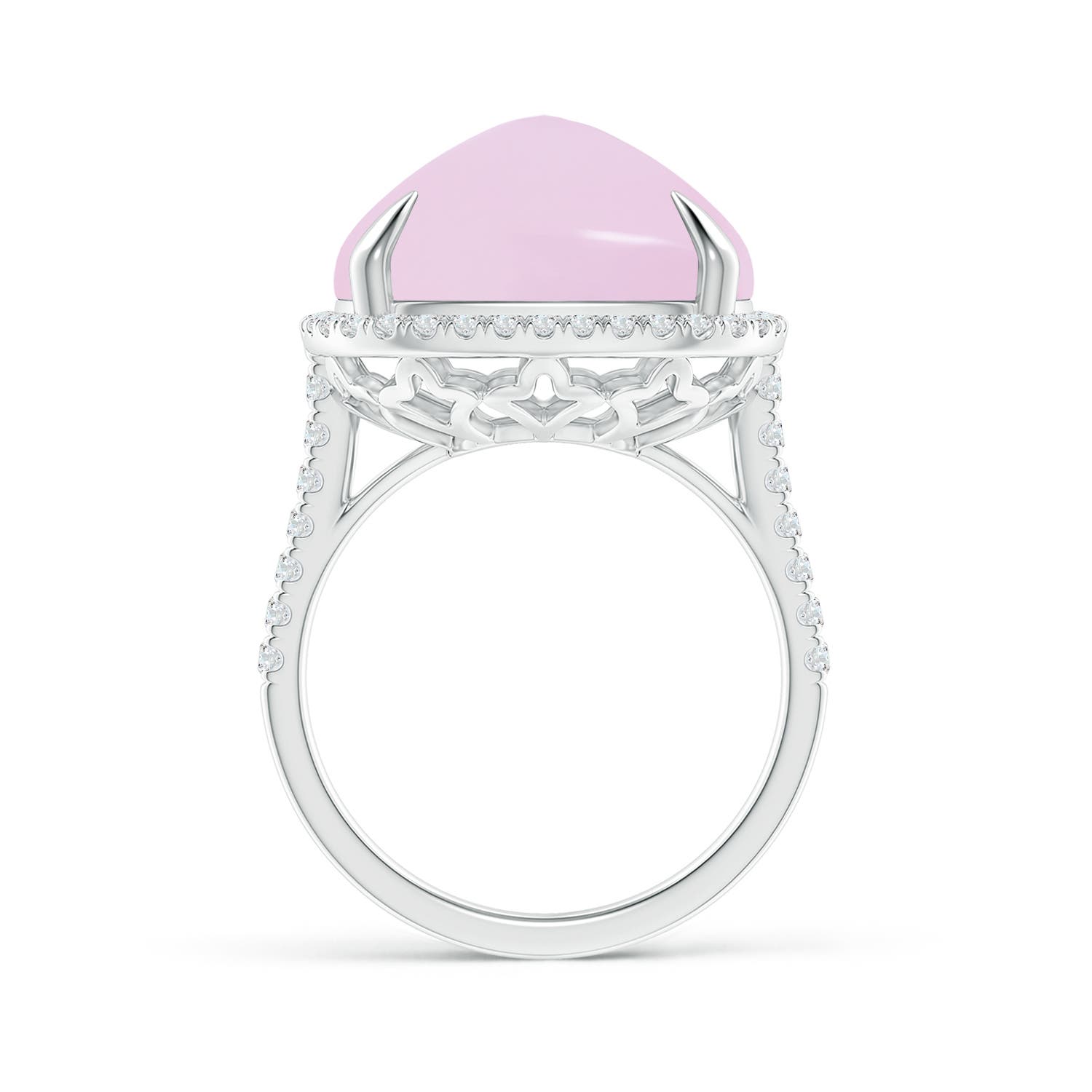 A - Rose Quartz / 14.52 CT / 14 KT White Gold