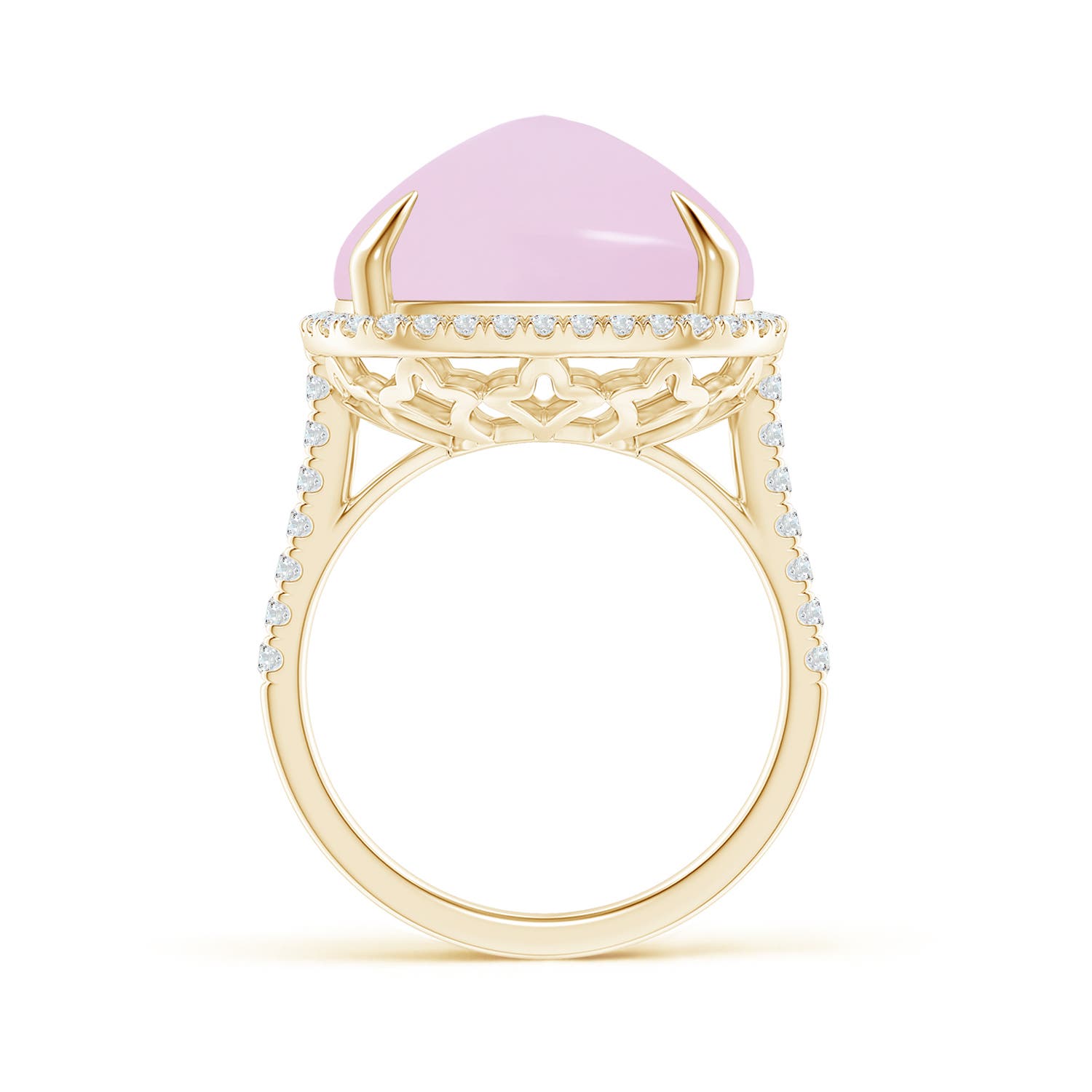 A - Rose Quartz / 14.52 CT / 14 KT Yellow Gold