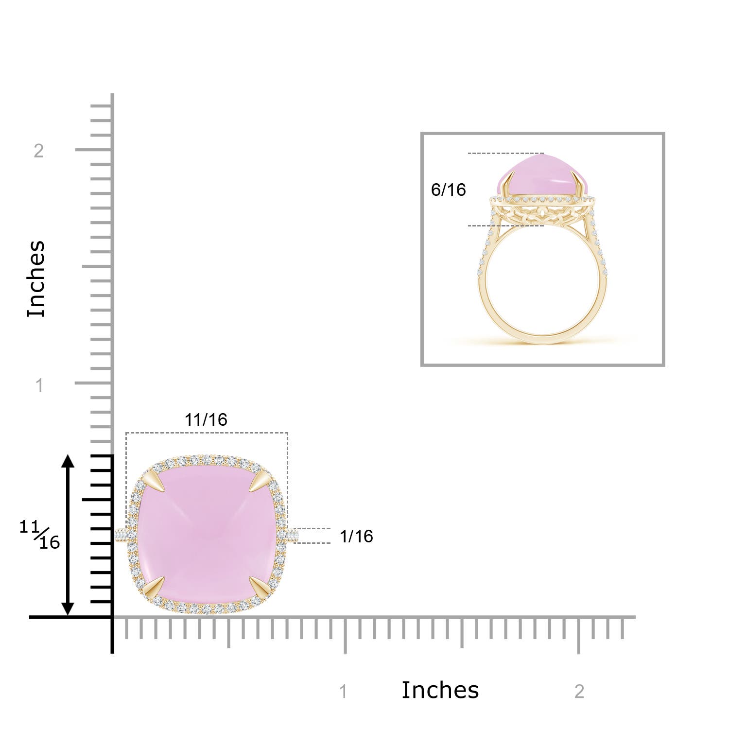 AA - Rose Quartz / 14.52 CT / 14 KT Yellow Gold