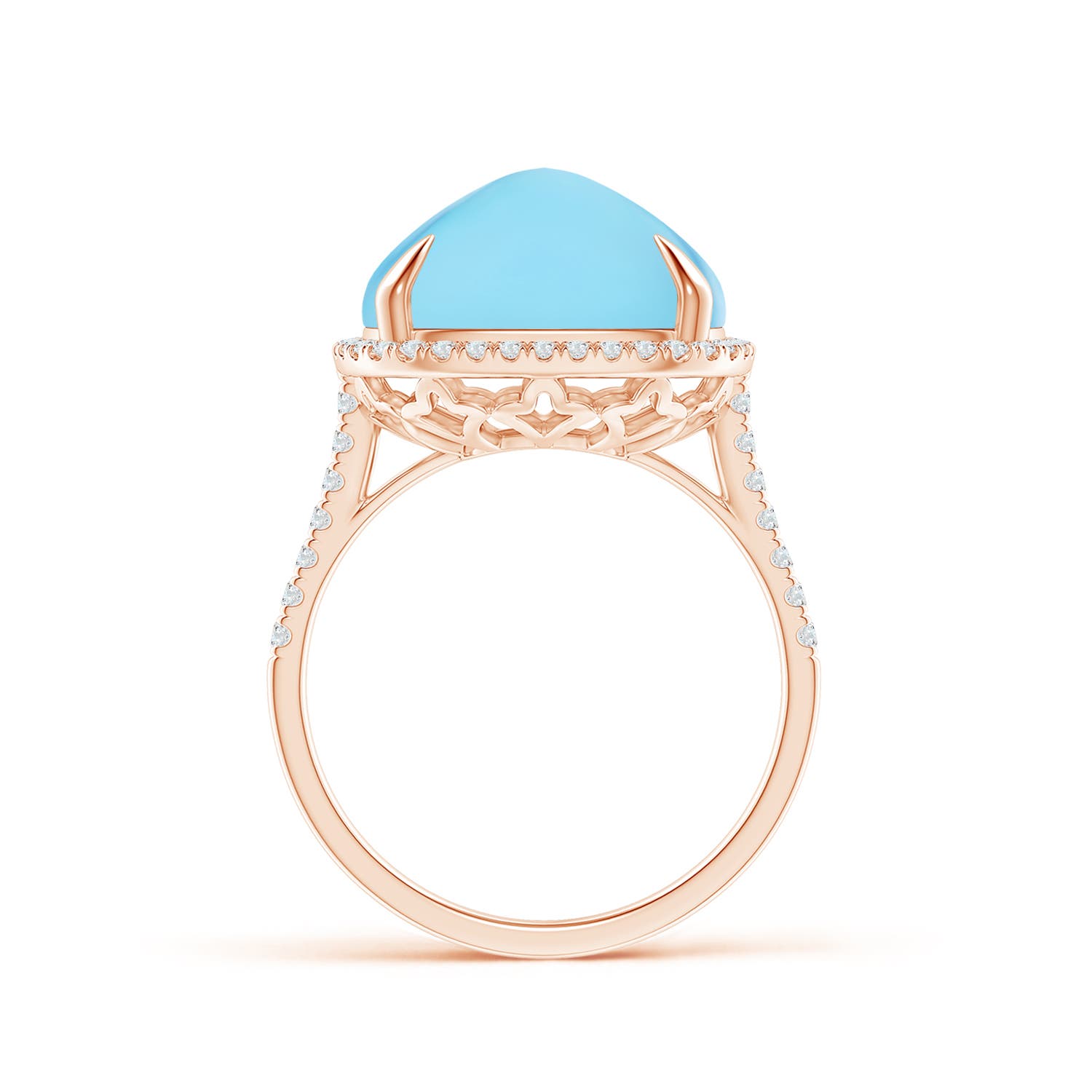 A - Swiss Blue Topaz / 14.46 CT / 14 KT Rose Gold