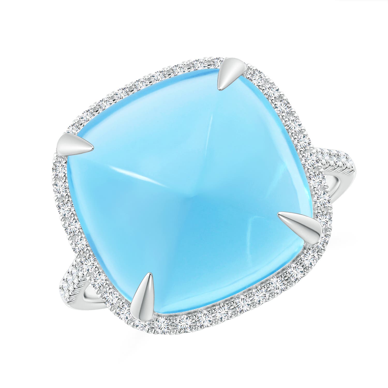 A - Swiss Blue Topaz / 14.46 CT / 14 KT White Gold