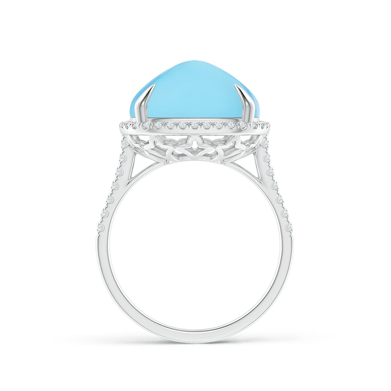 A - Swiss Blue Topaz / 14.46 CT / 14 KT White Gold