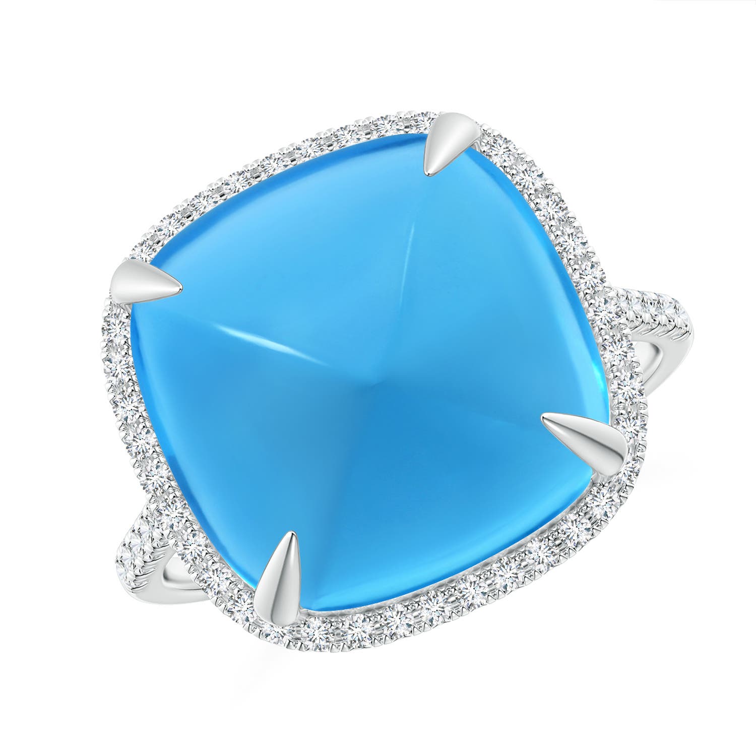 AAAA - Swiss Blue Topaz / 14.46 CT / 14 KT White Gold