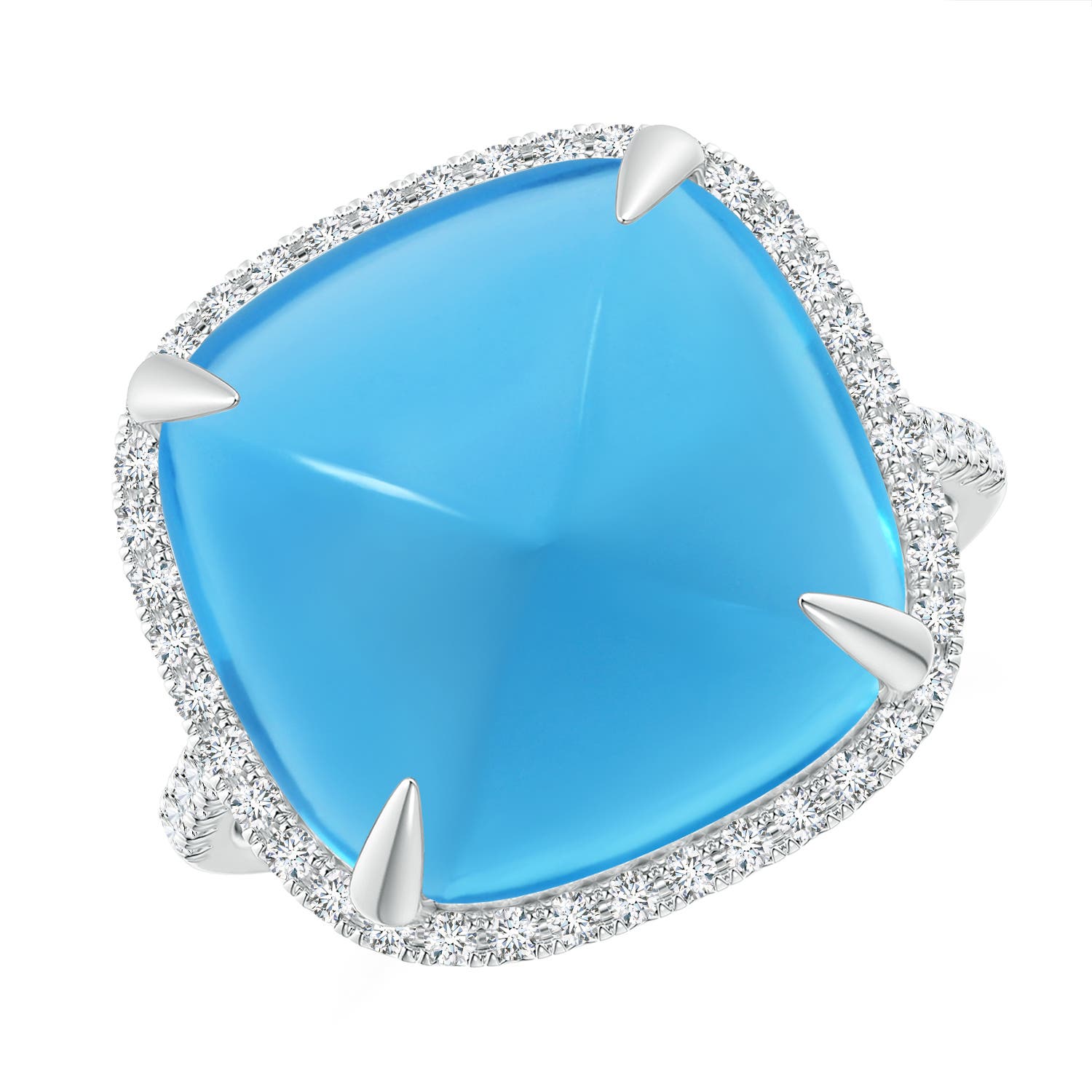 AAA - Swiss Blue Topaz / 15.41 CT / 14 KT White Gold