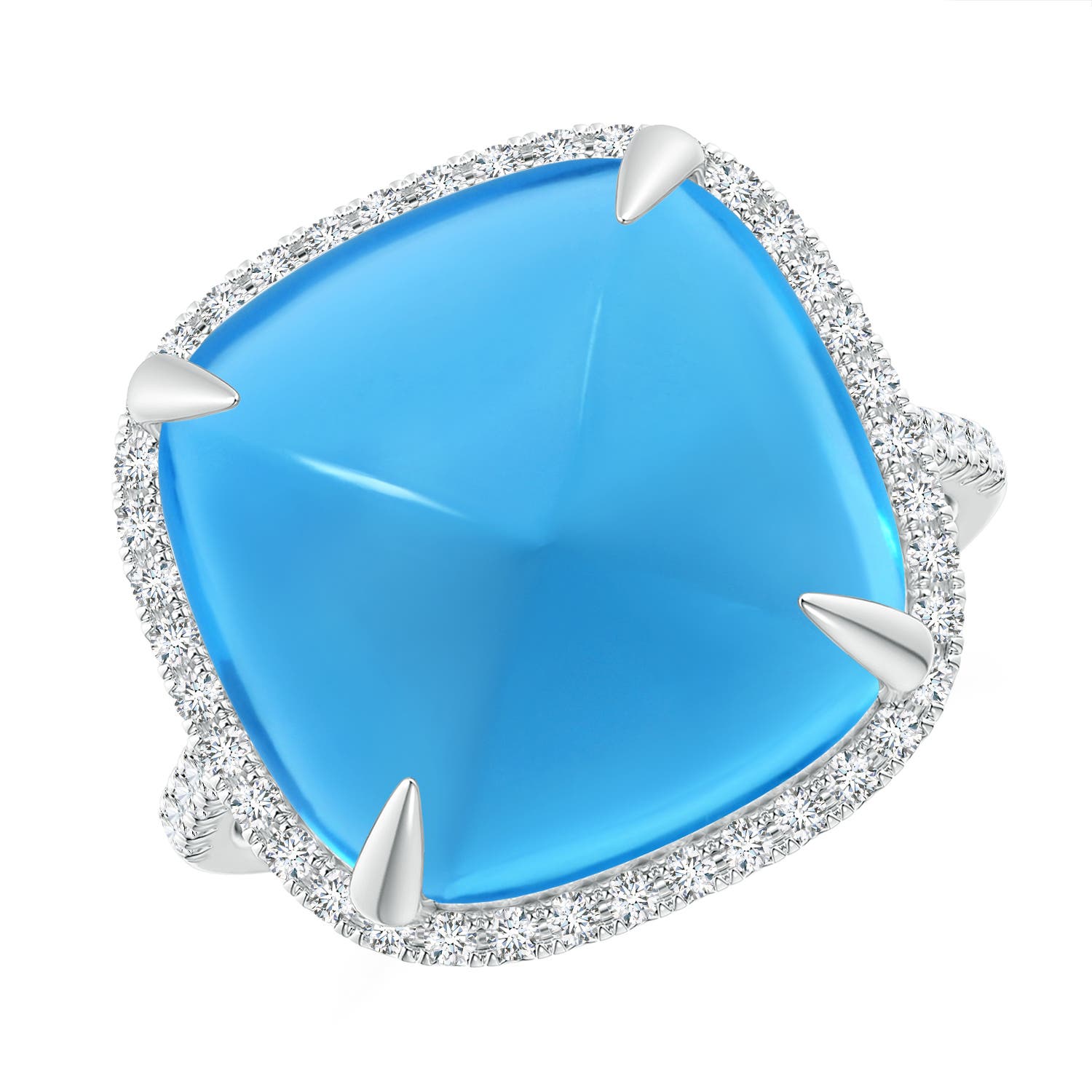 AAAA - Swiss Blue Topaz / 15.41 CT / 14 KT White Gold