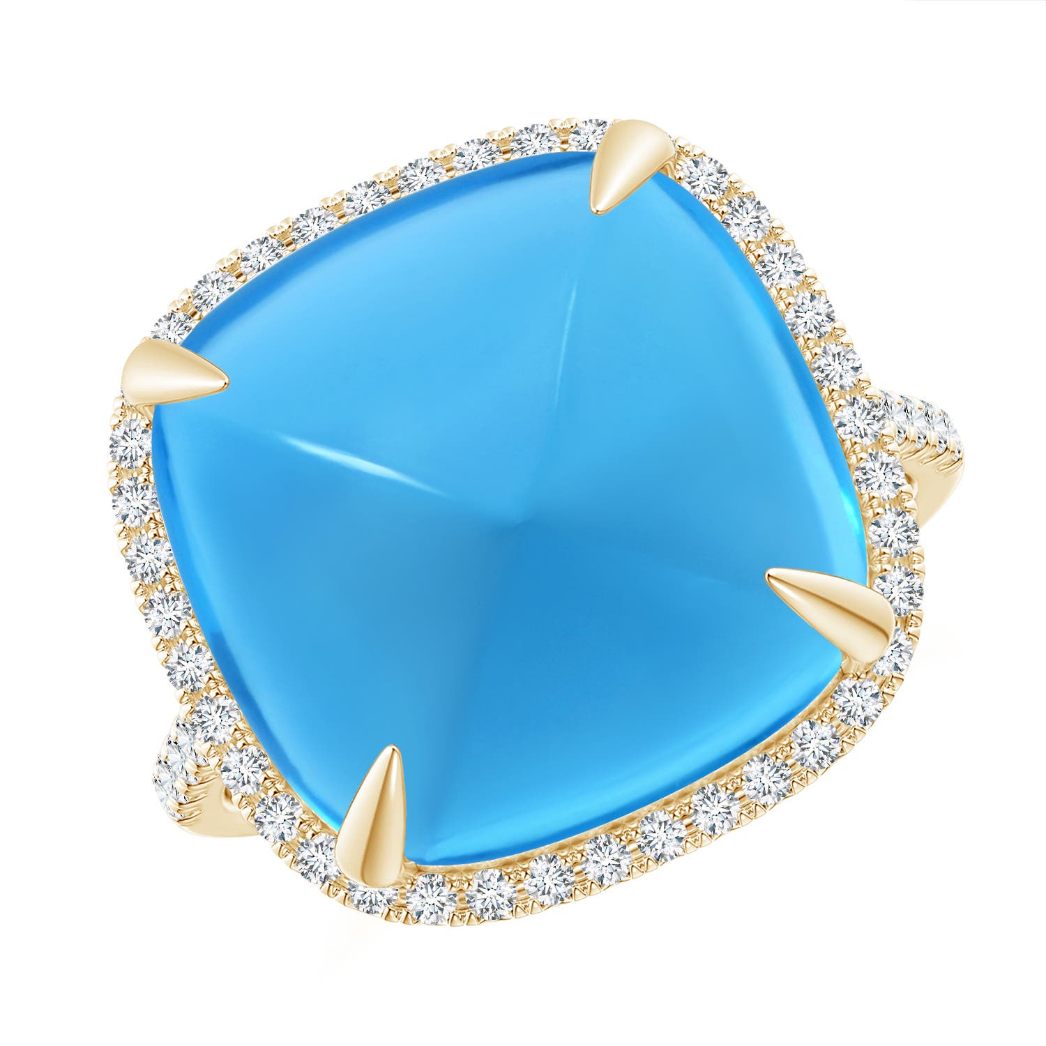 AAAA - Swiss Blue Topaz / 15.41 CT / 14 KT Yellow Gold