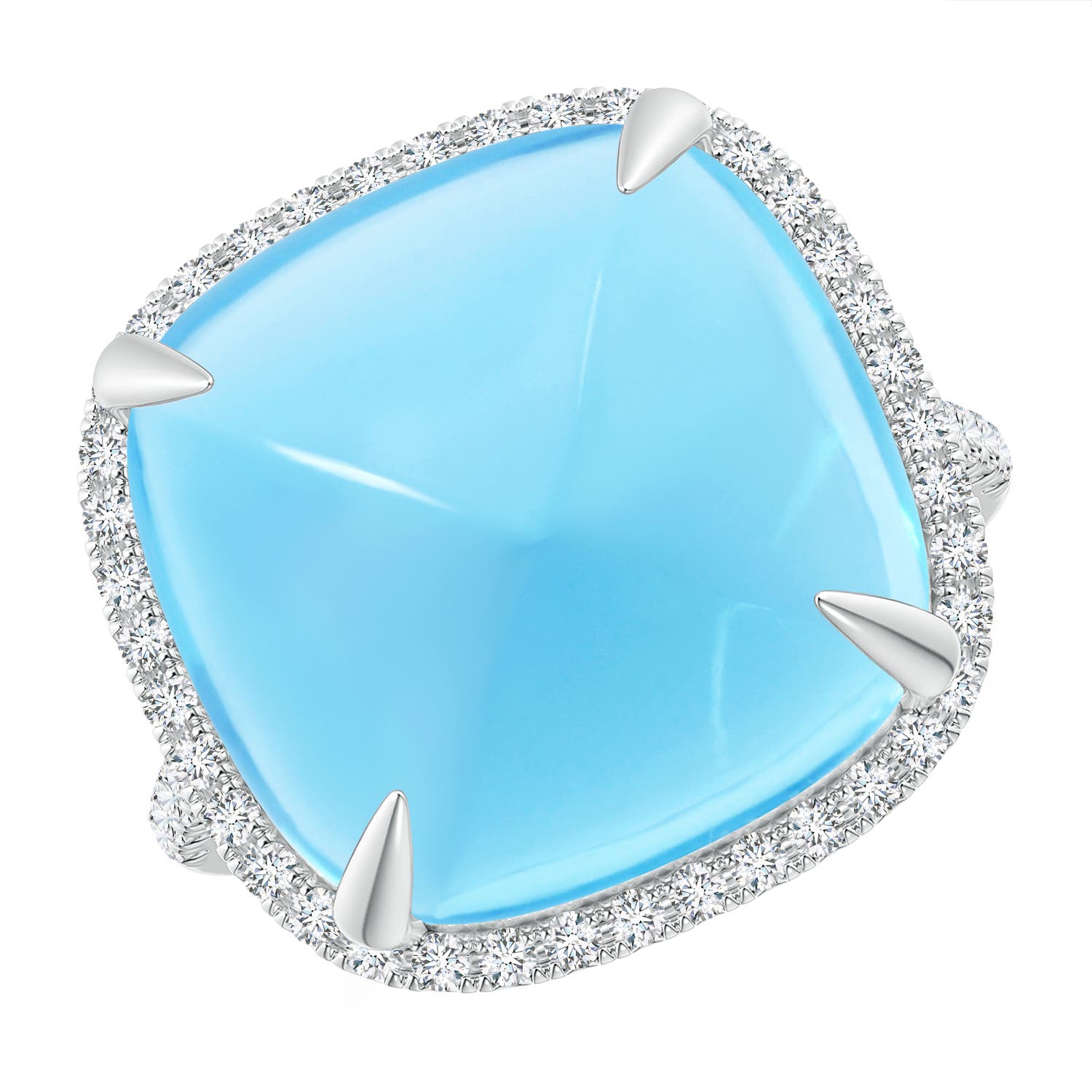 A - Swiss Blue Topaz / 19.02 CT / 14 KT White Gold