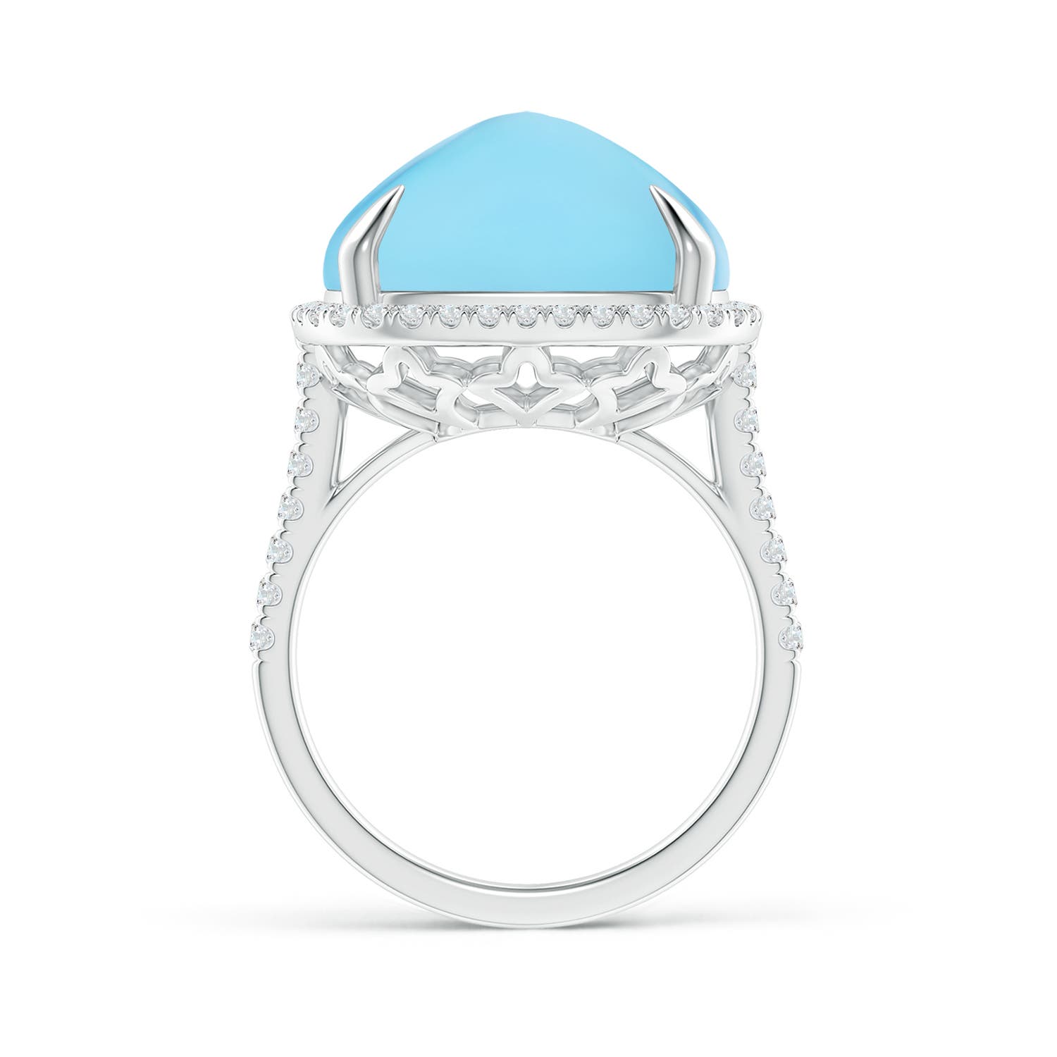 A - Swiss Blue Topaz / 19.02 CT / 14 KT White Gold