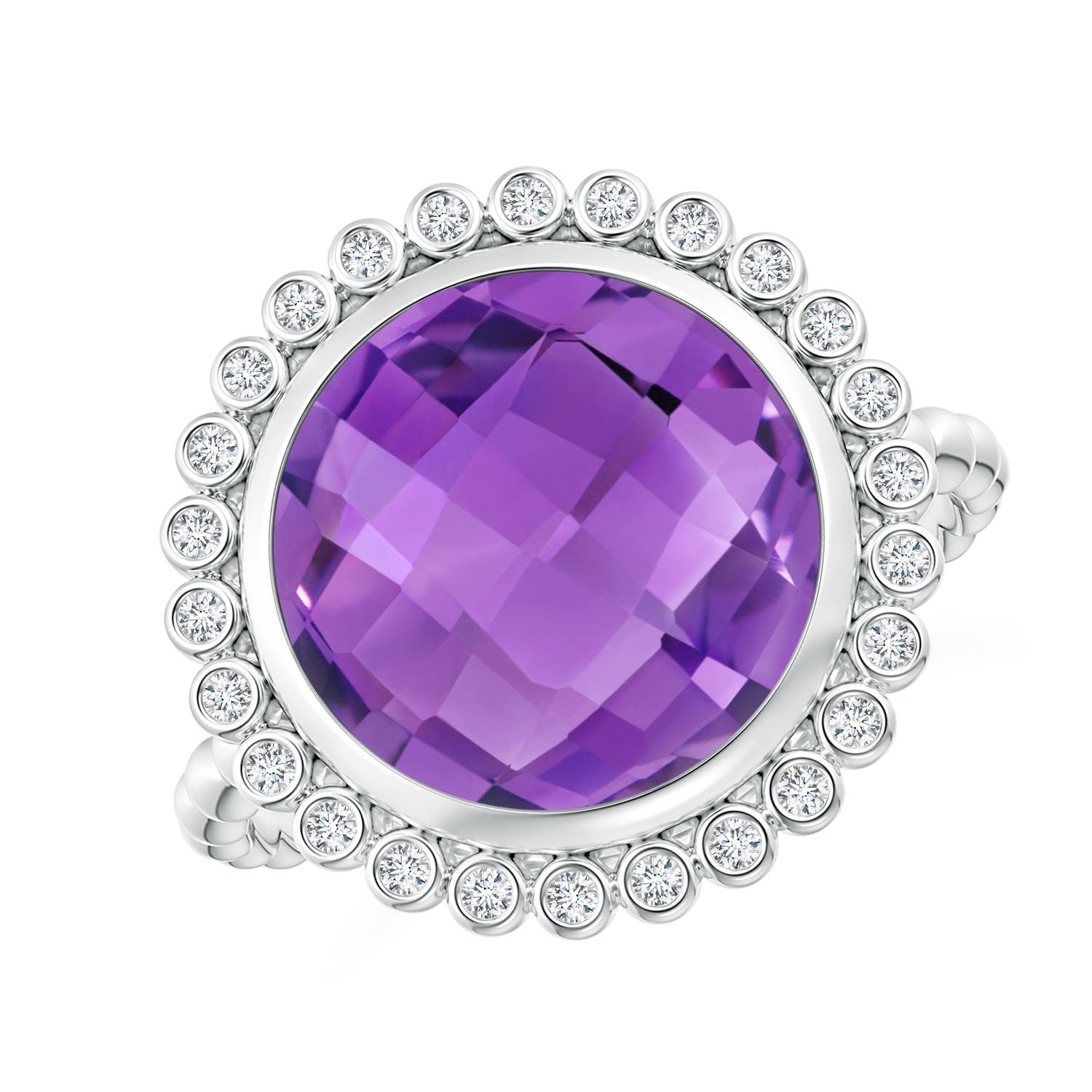 AA - Amethyst / 5.01 CT / 14 KT White Gold