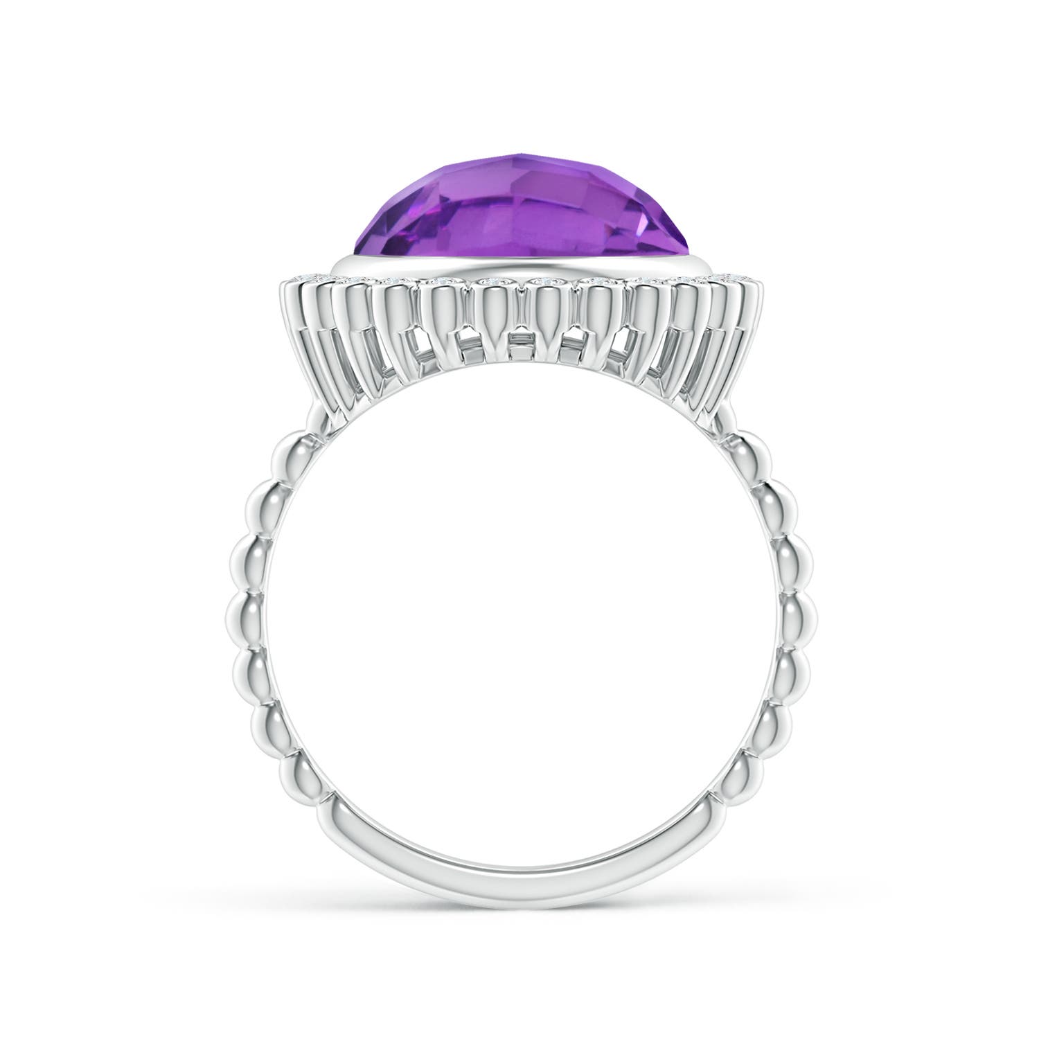 AA - Amethyst / 5.01 CT / 14 KT White Gold
