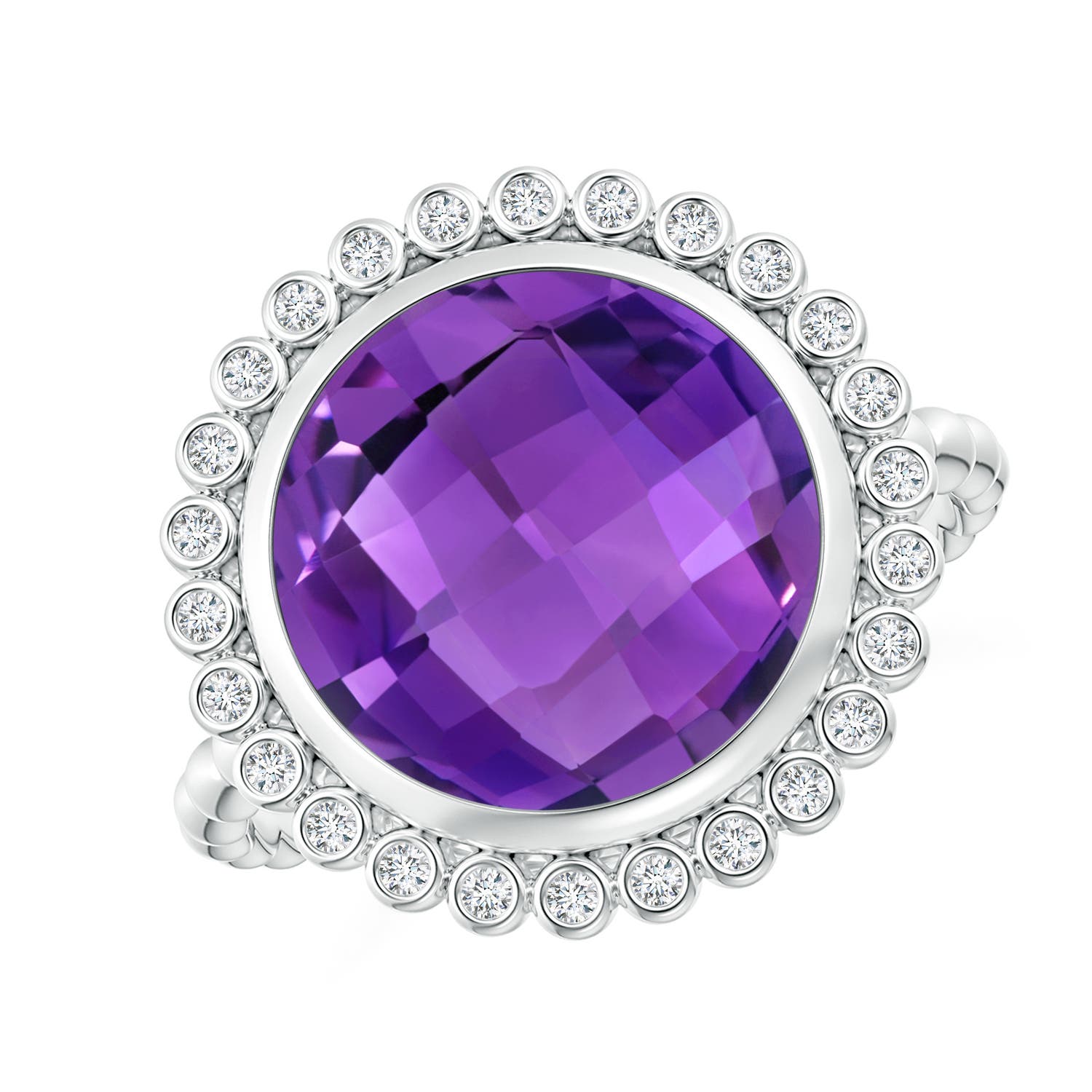 AAA - Amethyst / 5.01 CT / 14 KT White Gold