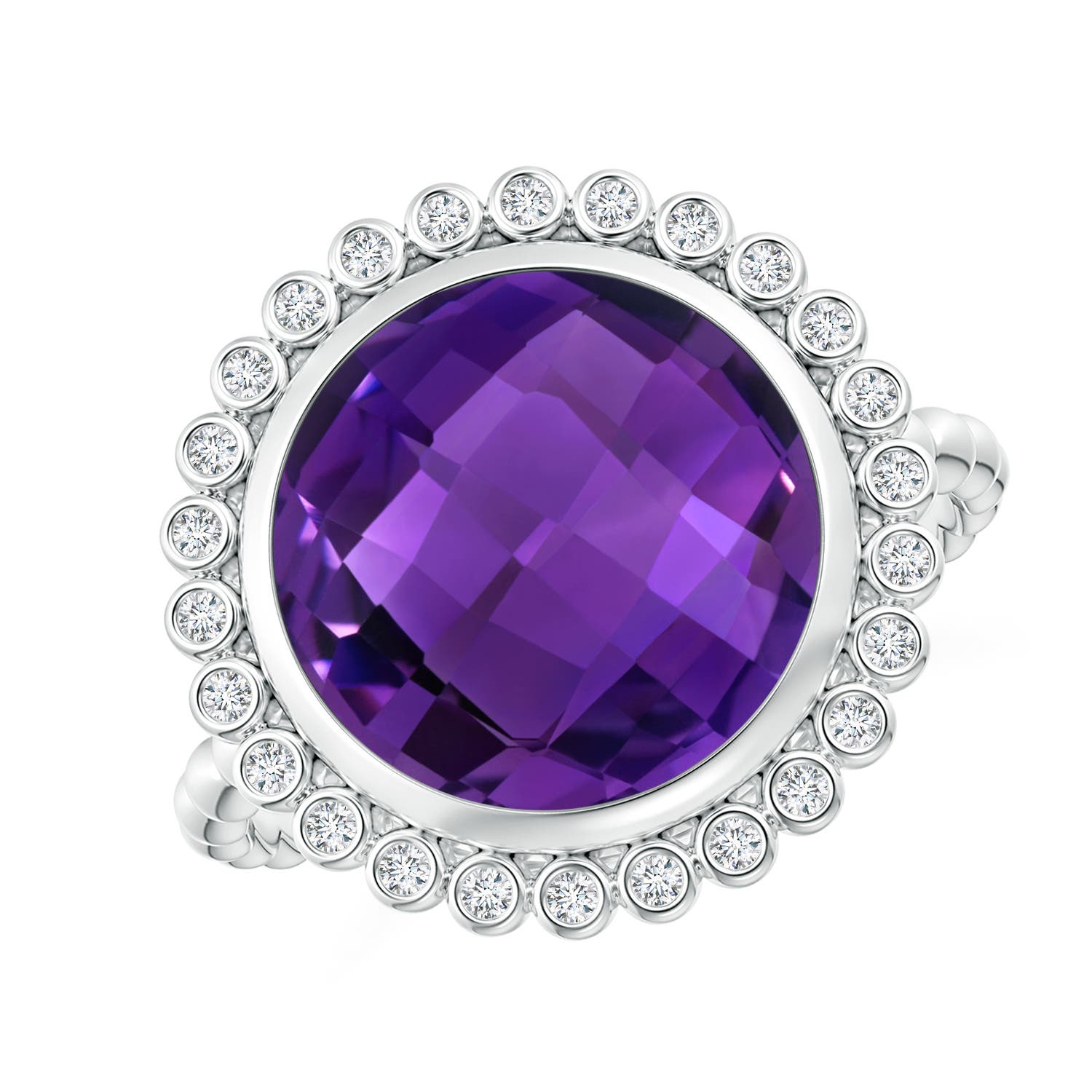 AAAA - Amethyst / 5.01 CT / 14 KT White Gold