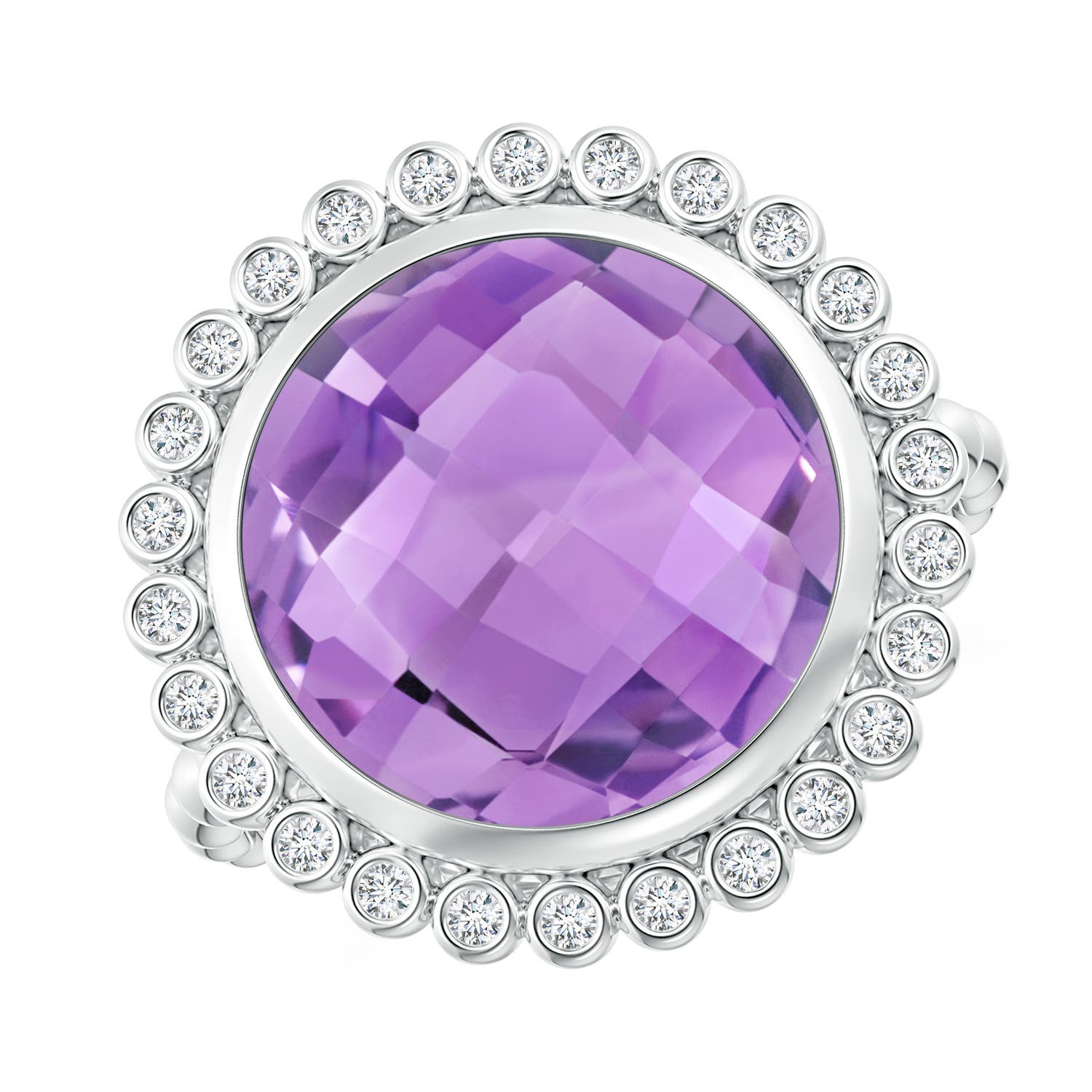 A - Amethyst / 5.71 CT / 14 KT White Gold