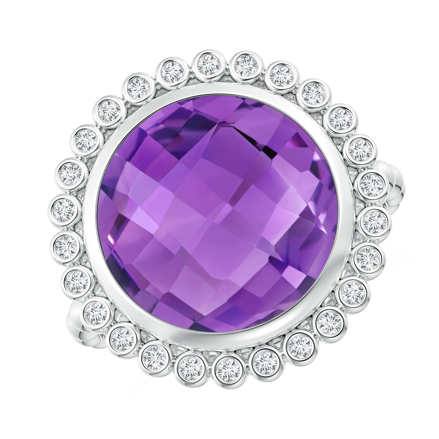 AA - Amethyst / 5.71 CT / 14 KT White Gold