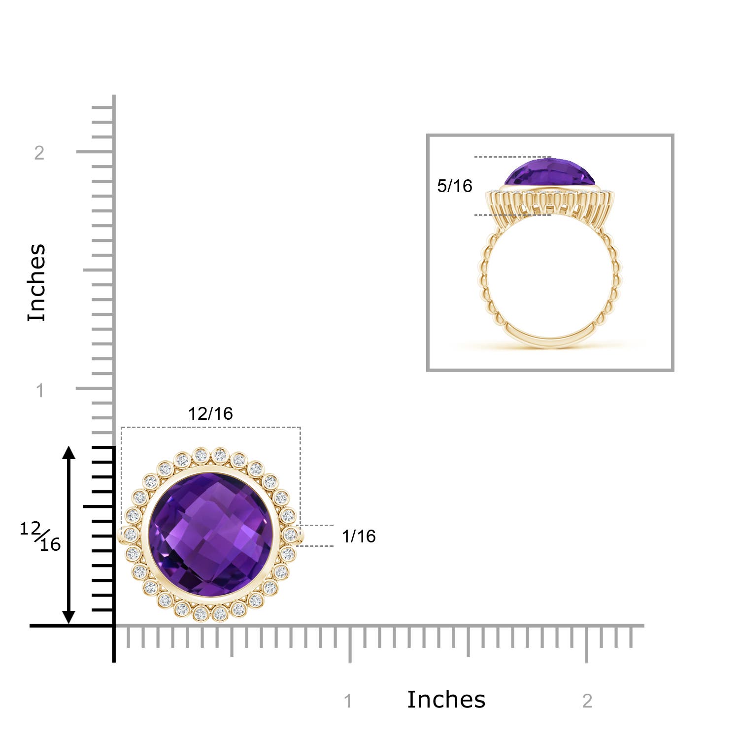 AAAA - Amethyst / 5.71 CT / 14 KT Yellow Gold