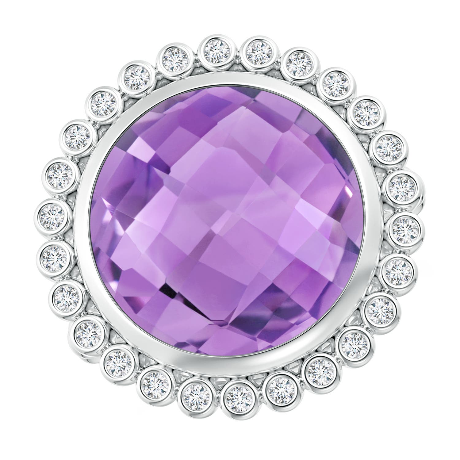 A - Amethyst / 8.16 CT / 14 KT White Gold