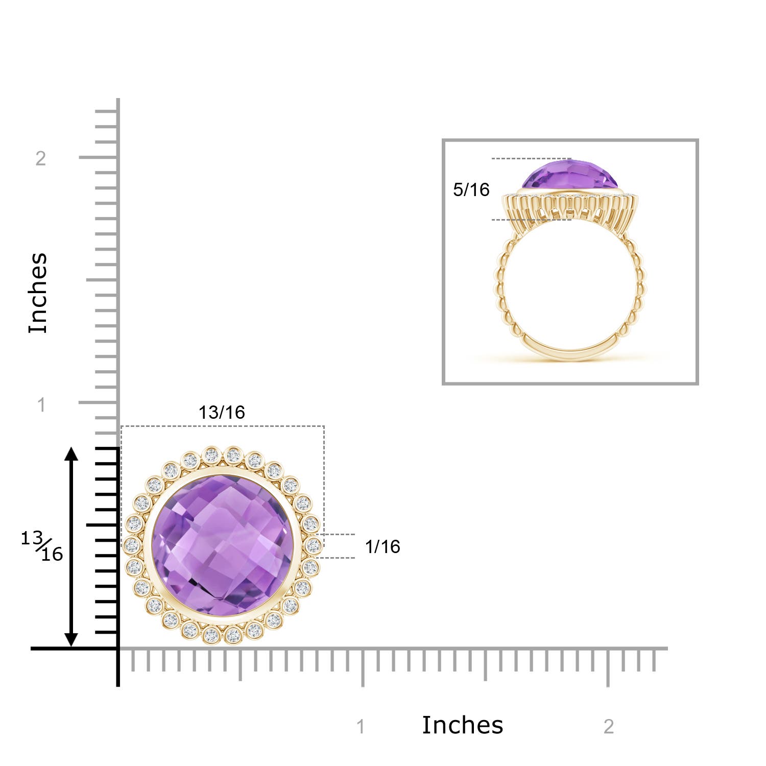 A - Amethyst / 8.16 CT / 14 KT Yellow Gold