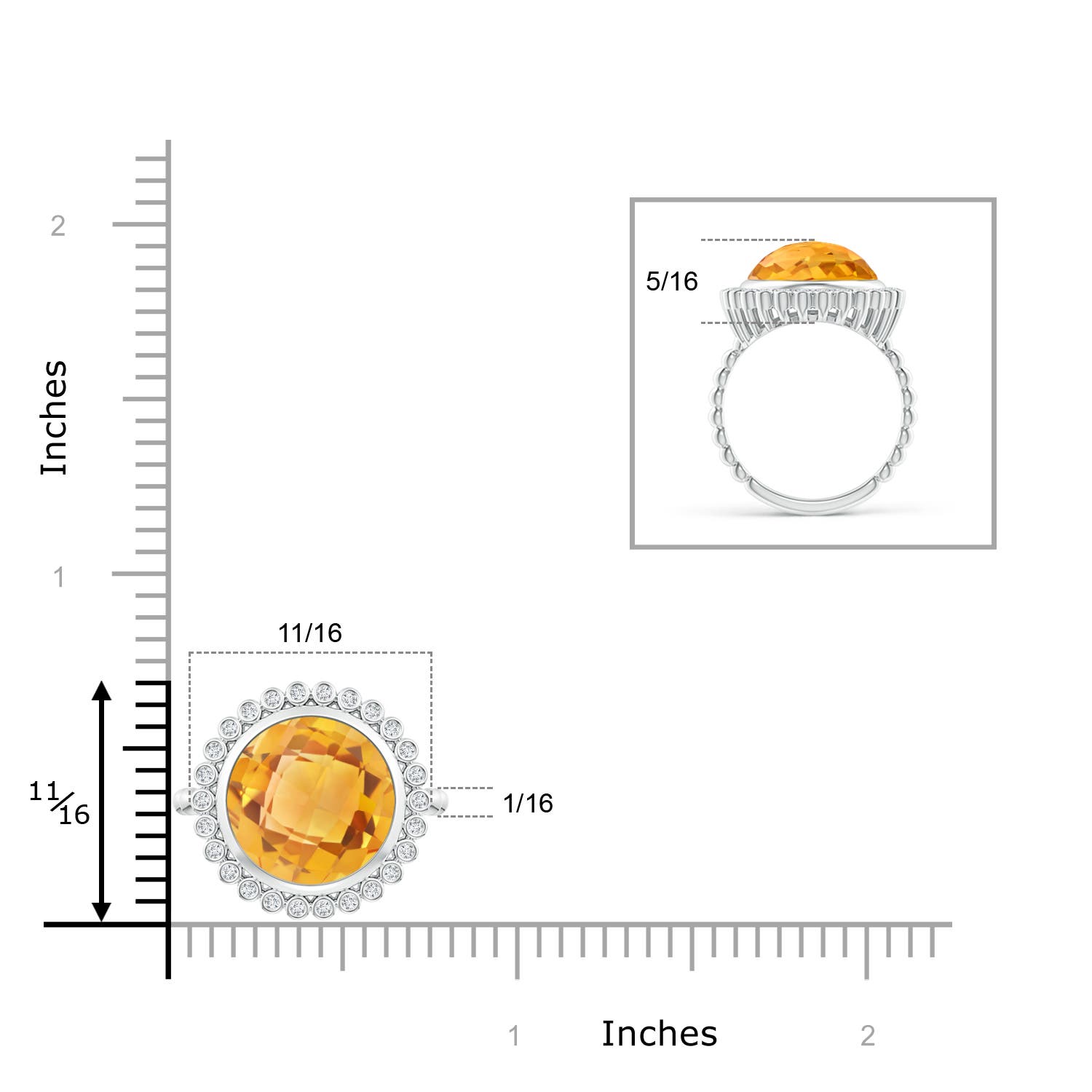 A - Citrine / 5.01 CT / 14 KT White Gold