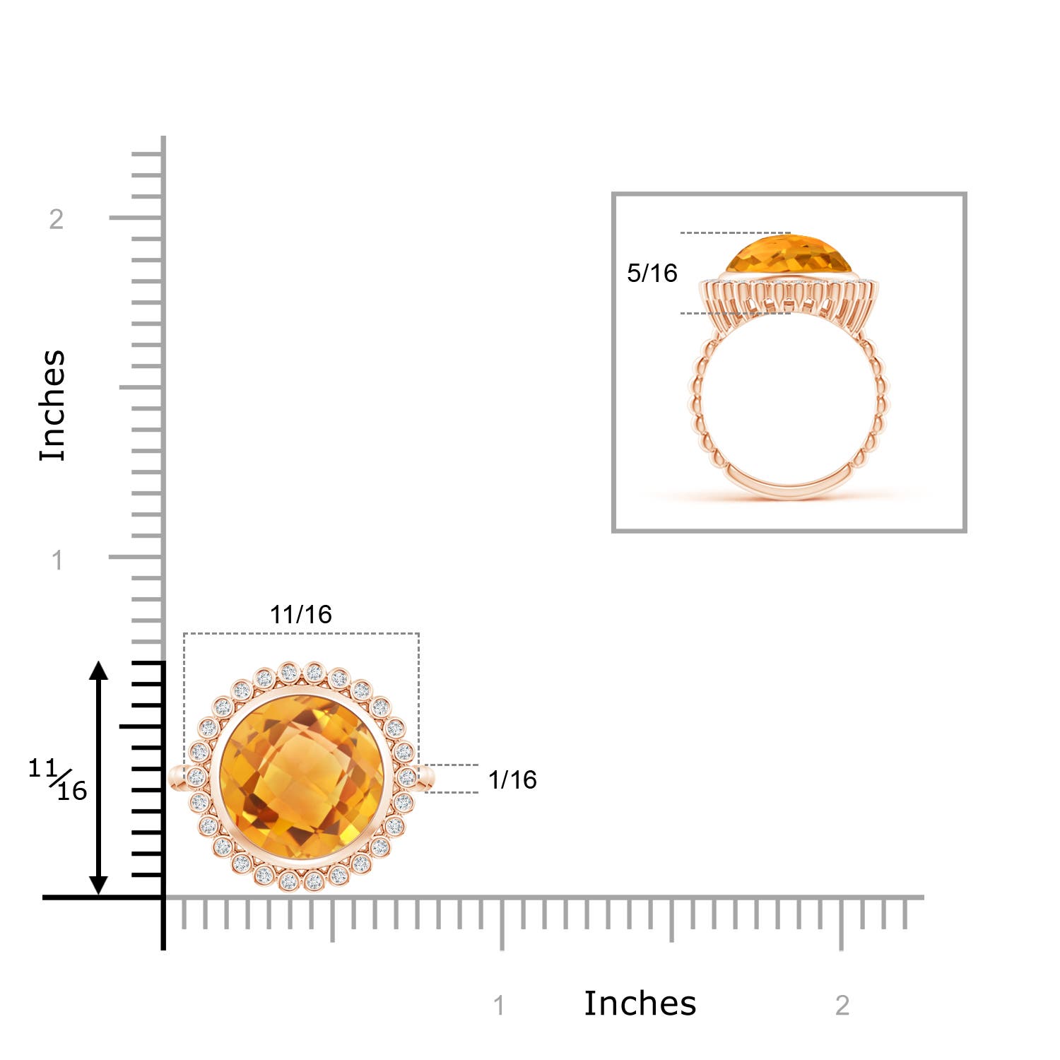 AA - Citrine / 5.01 CT / 14 KT Rose Gold