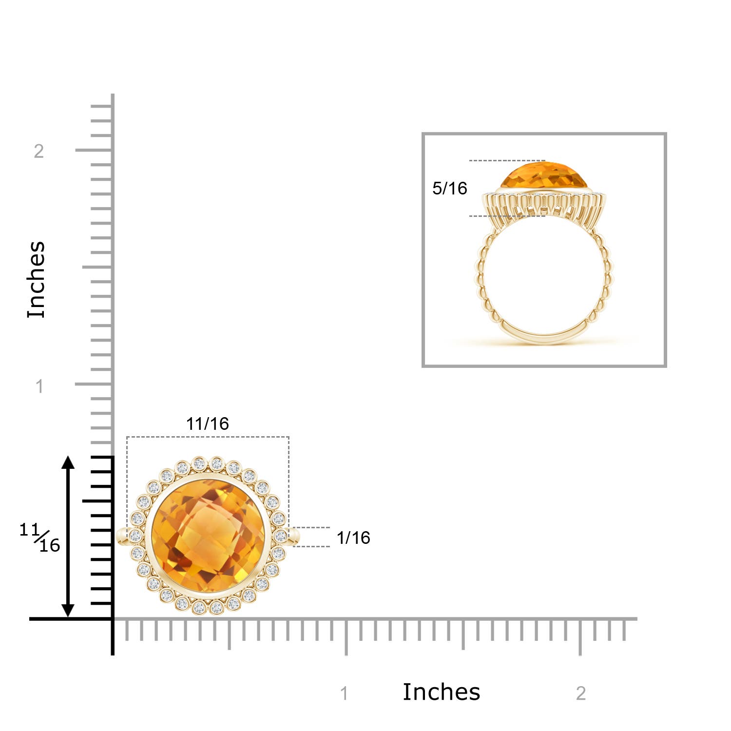 AA - Citrine / 5.01 CT / 14 KT Yellow Gold