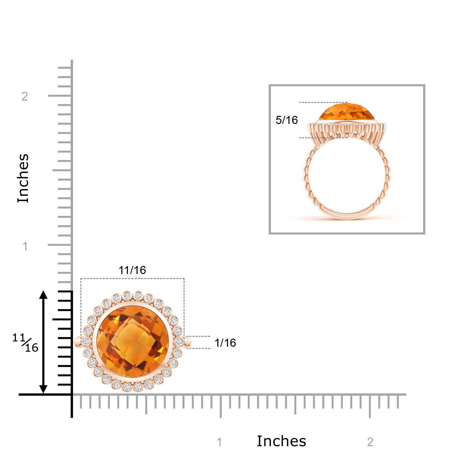 AAA - Citrine / 5.01 CT / 14 KT Rose Gold