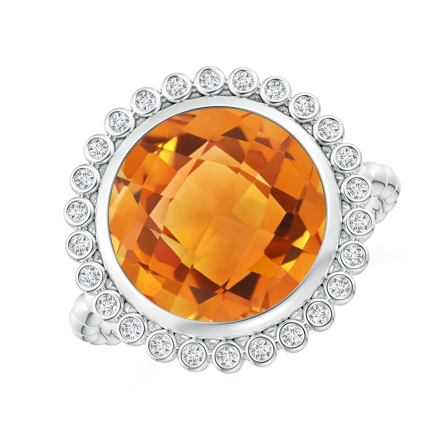 AAA - Citrine / 5.01 CT / 14 KT White Gold