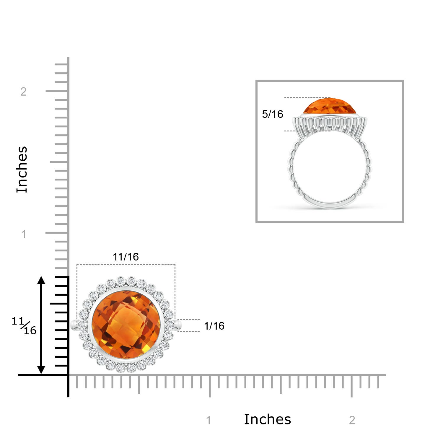 AAAA - Citrine / 5.01 CT / 14 KT White Gold