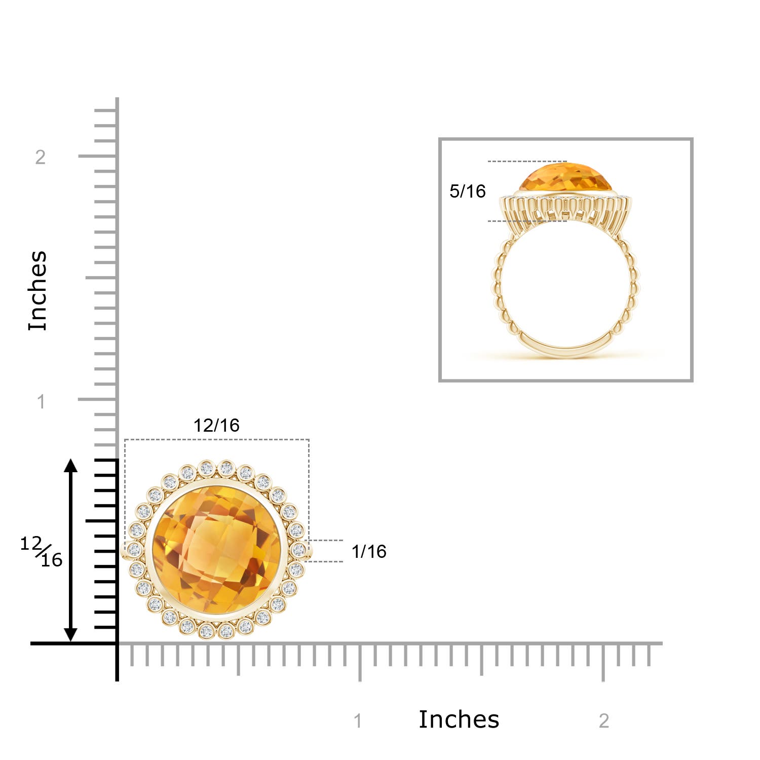 A - Citrine / 5.71 CT / 14 KT Yellow Gold