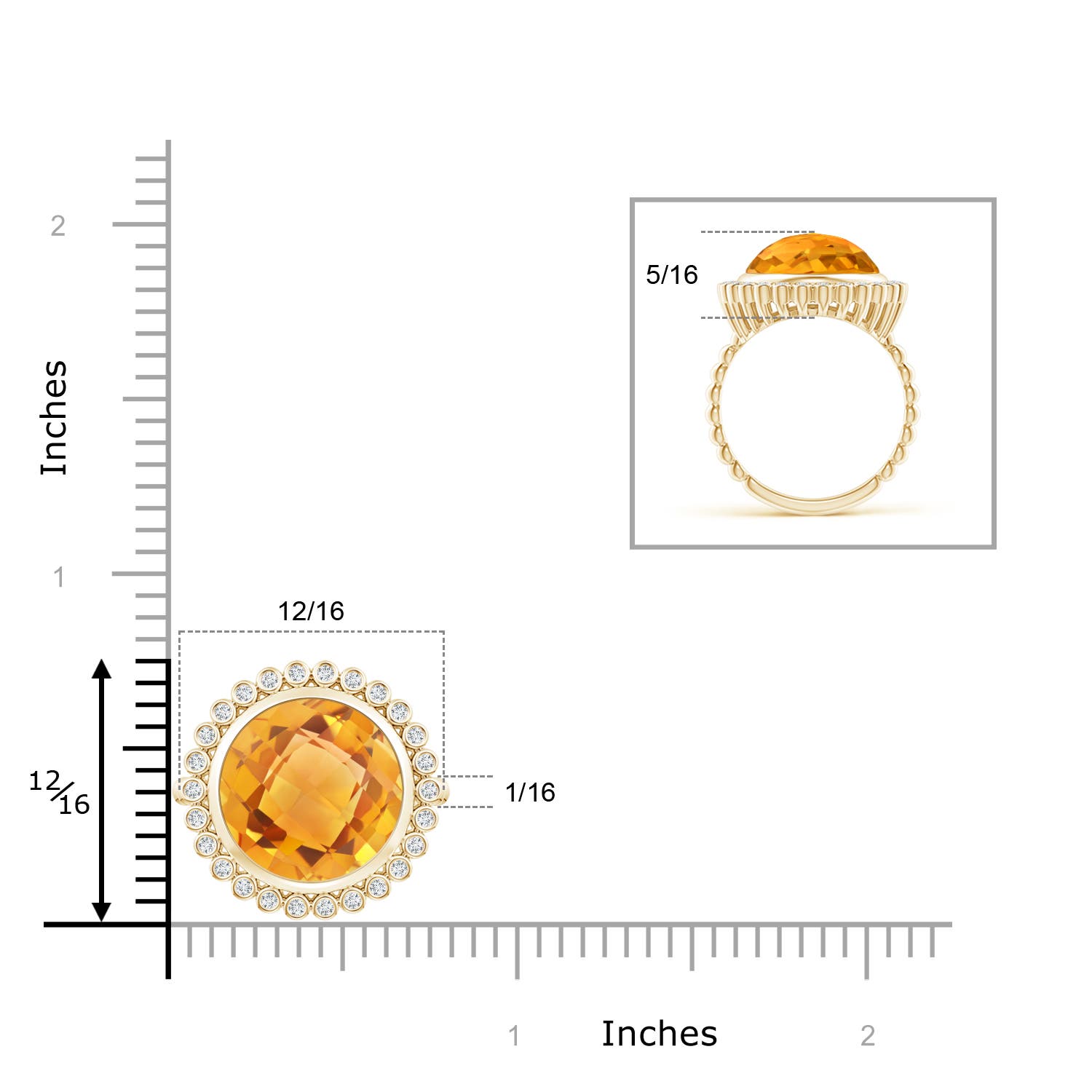 AA - Citrine / 5.71 CT / 14 KT Yellow Gold