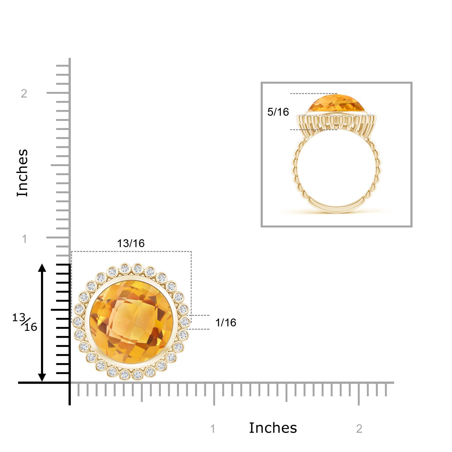 A - Citrine / 8.16 CT / 14 KT Yellow Gold