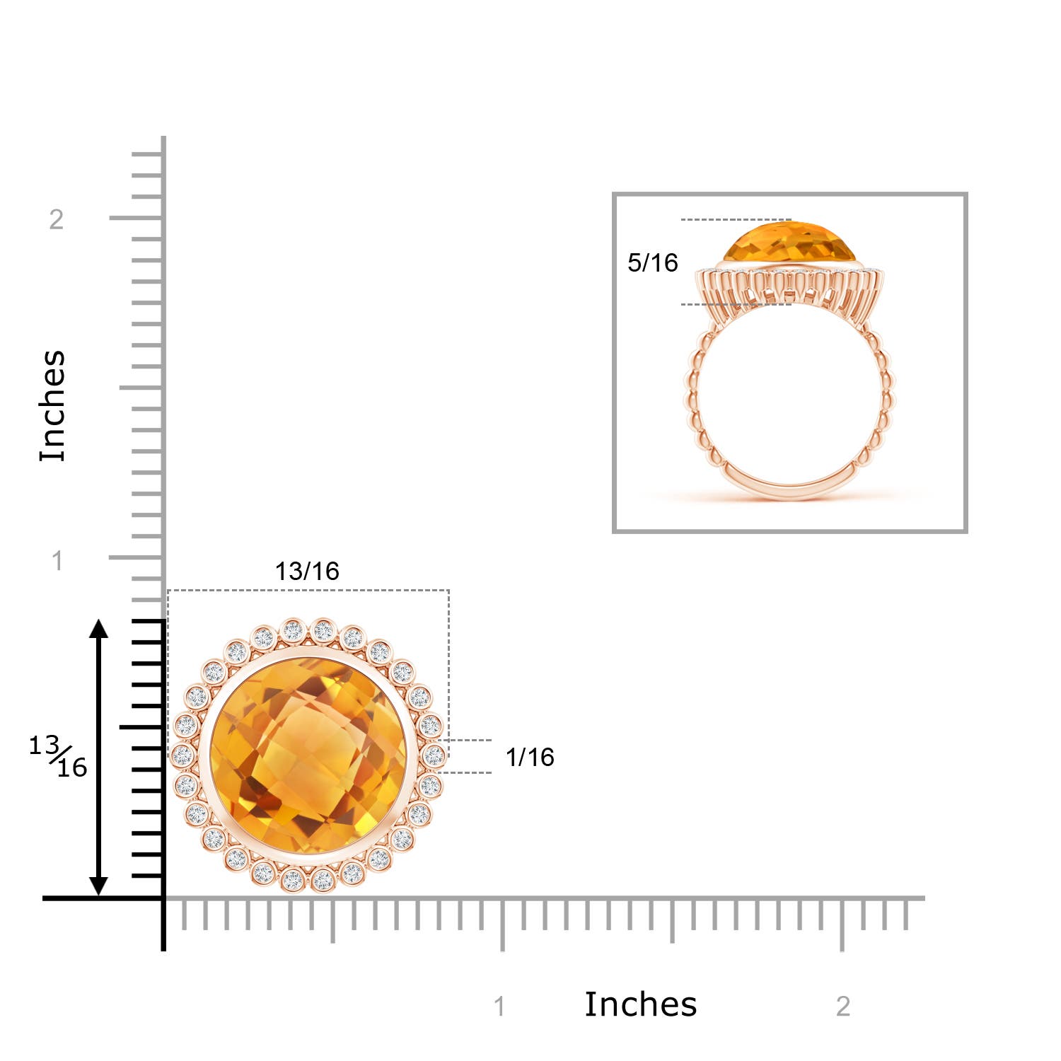 AA - Citrine / 8.16 CT / 14 KT Rose Gold