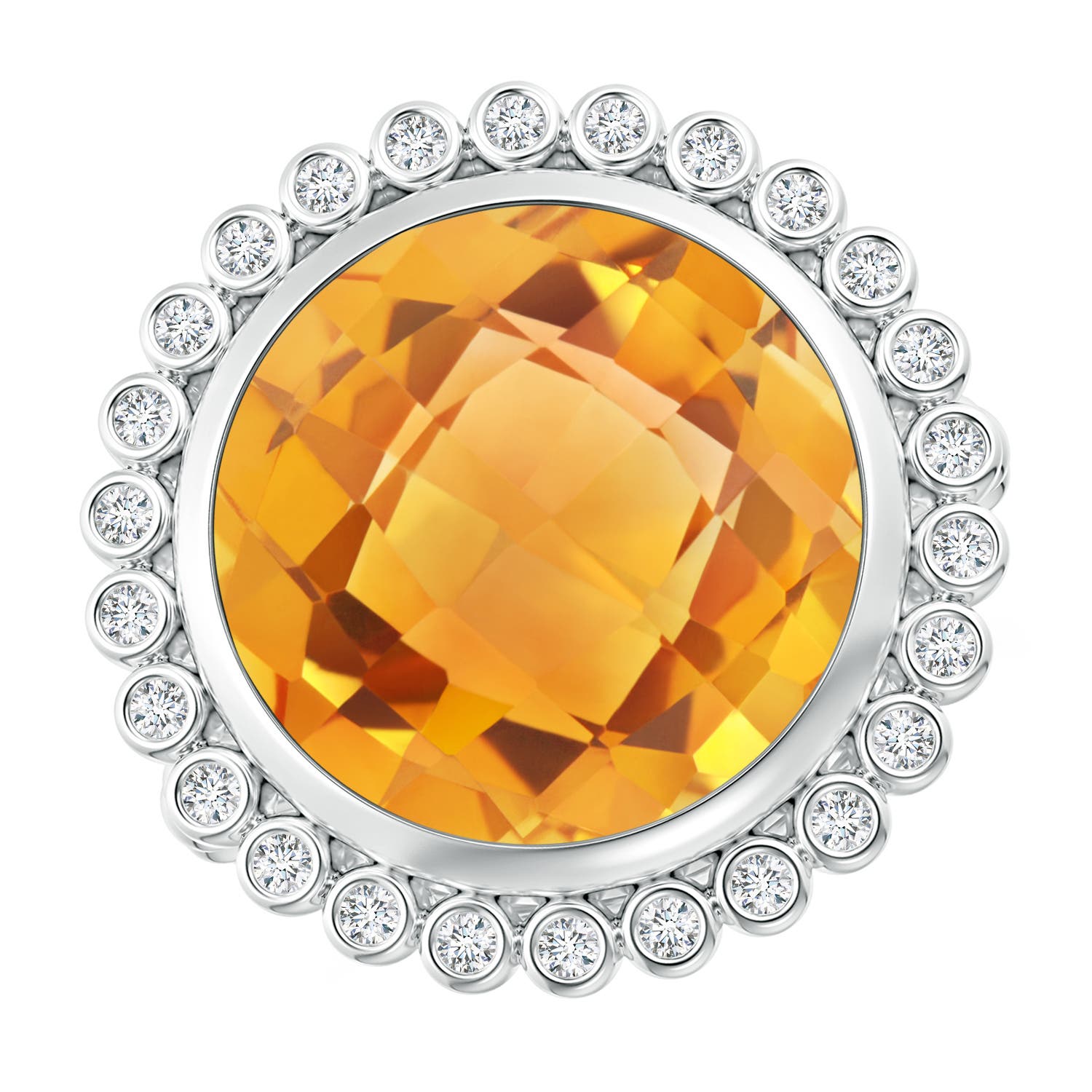 AA - Citrine / 8.16 CT / 14 KT White Gold