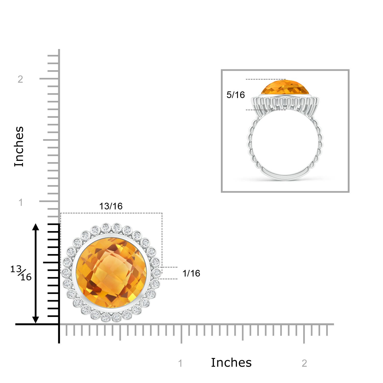 AA - Citrine / 8.16 CT / 14 KT White Gold