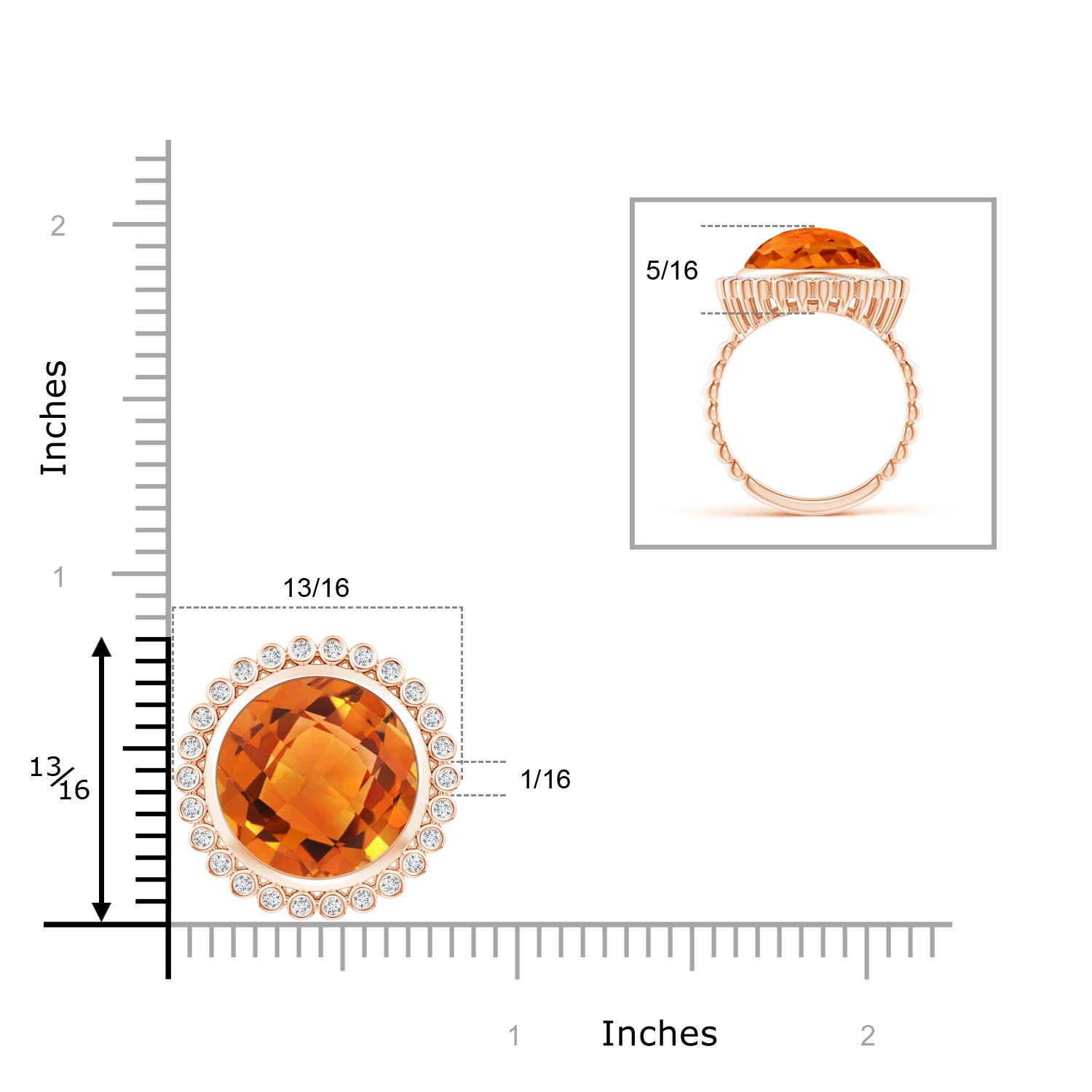 AAAA - Citrine / 8.16 CT / 14 KT Rose Gold