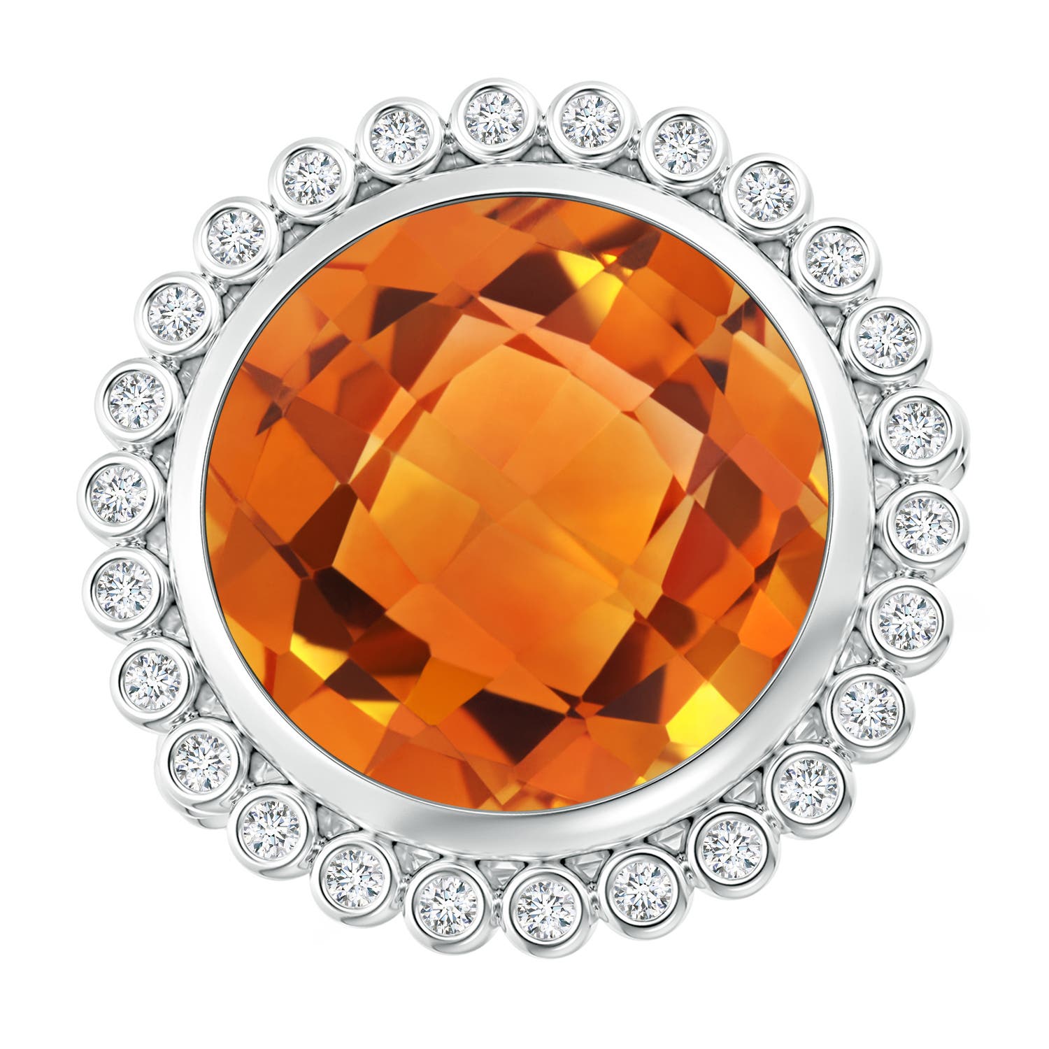 AAAA - Citrine / 8.16 CT / 14 KT White Gold