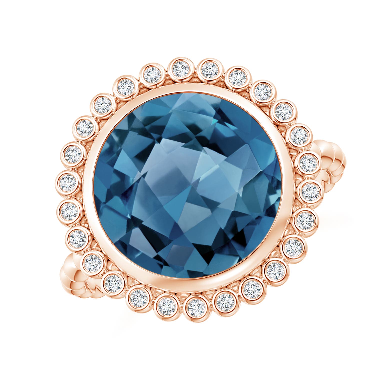 A - London Blue Topaz / 6.46 CT / 14 KT Rose Gold