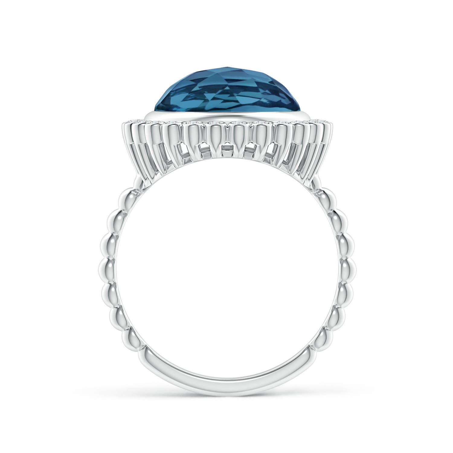 AA - London Blue Topaz / 6.46 CT / 14 KT White Gold