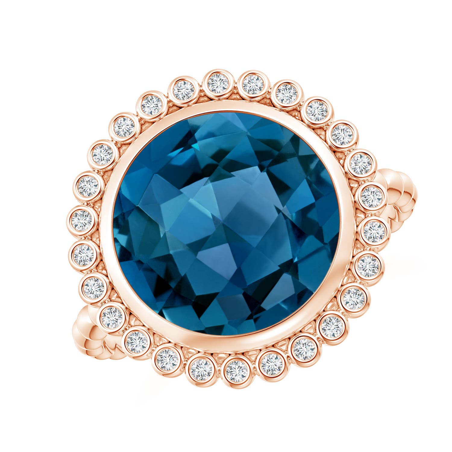 AAA - London Blue Topaz / 6.46 CT / 14 KT Rose Gold