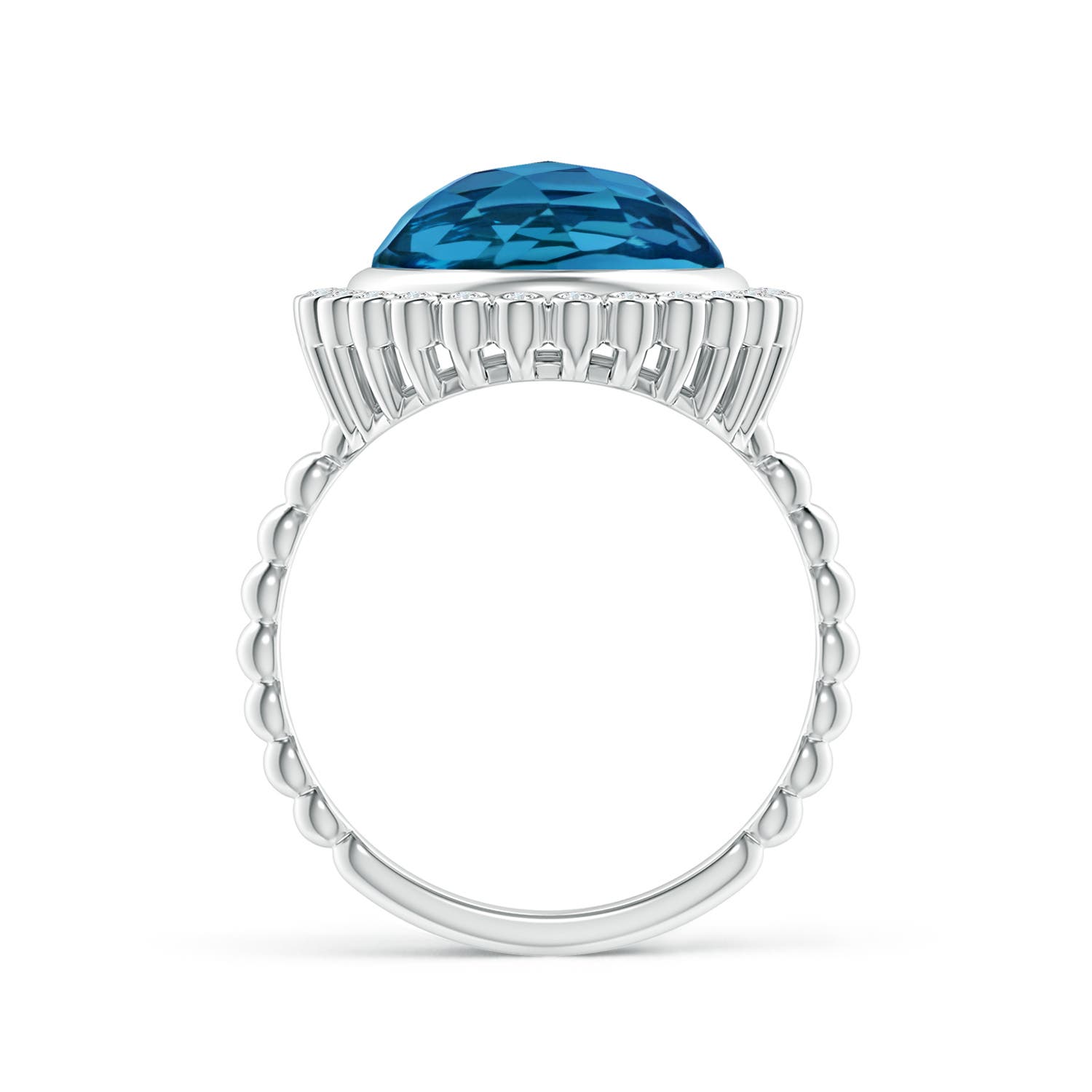 AAA - London Blue Topaz / 6.46 CT / 14 KT White Gold