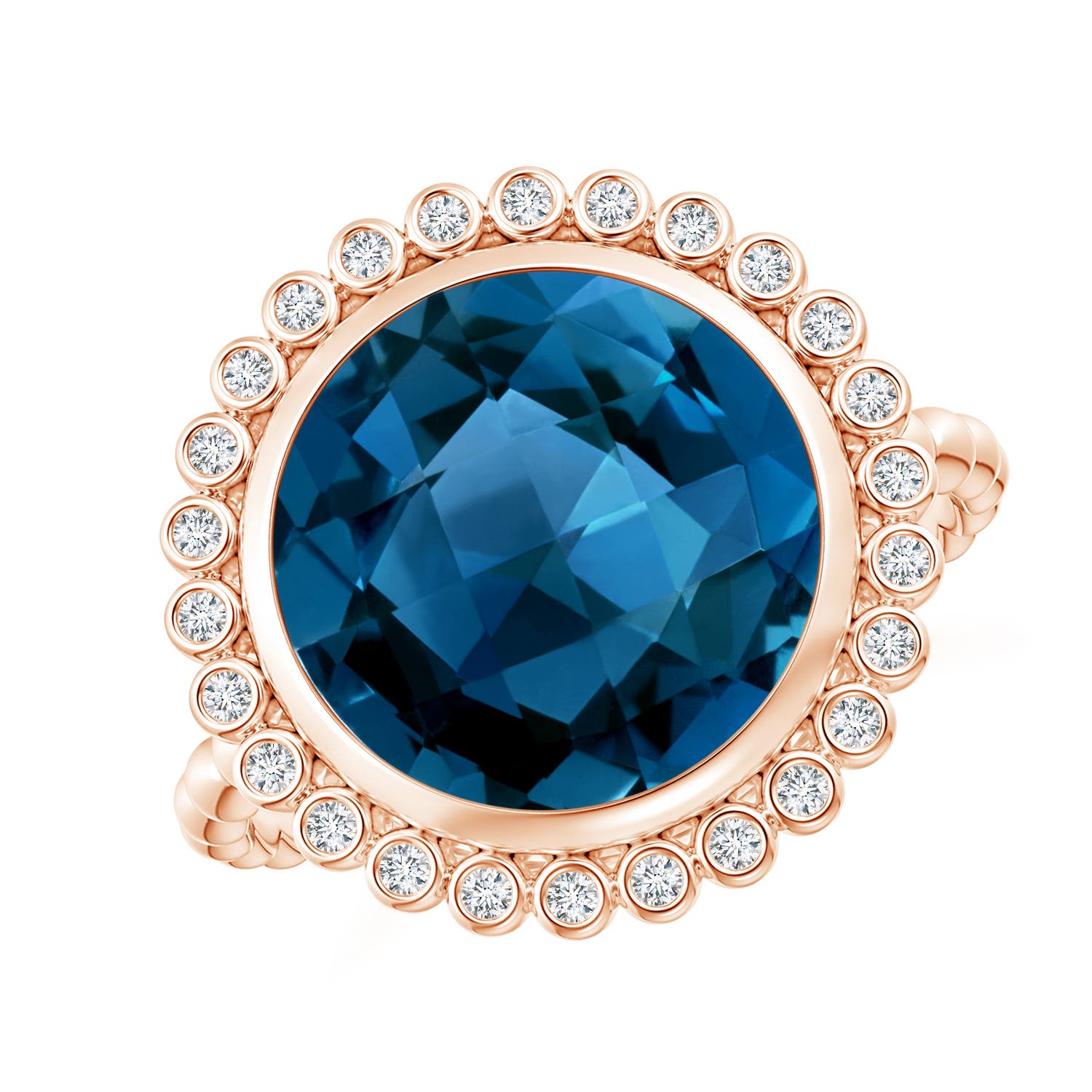 AAAA - London Blue Topaz / 6.46 CT / 14 KT Rose Gold