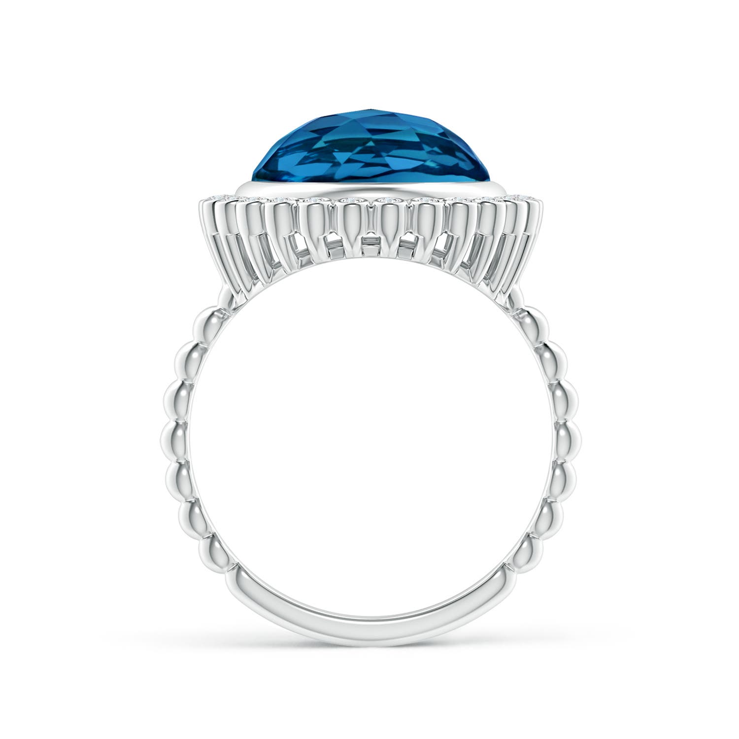 AAAA - London Blue Topaz / 6.46 CT / 14 KT White Gold