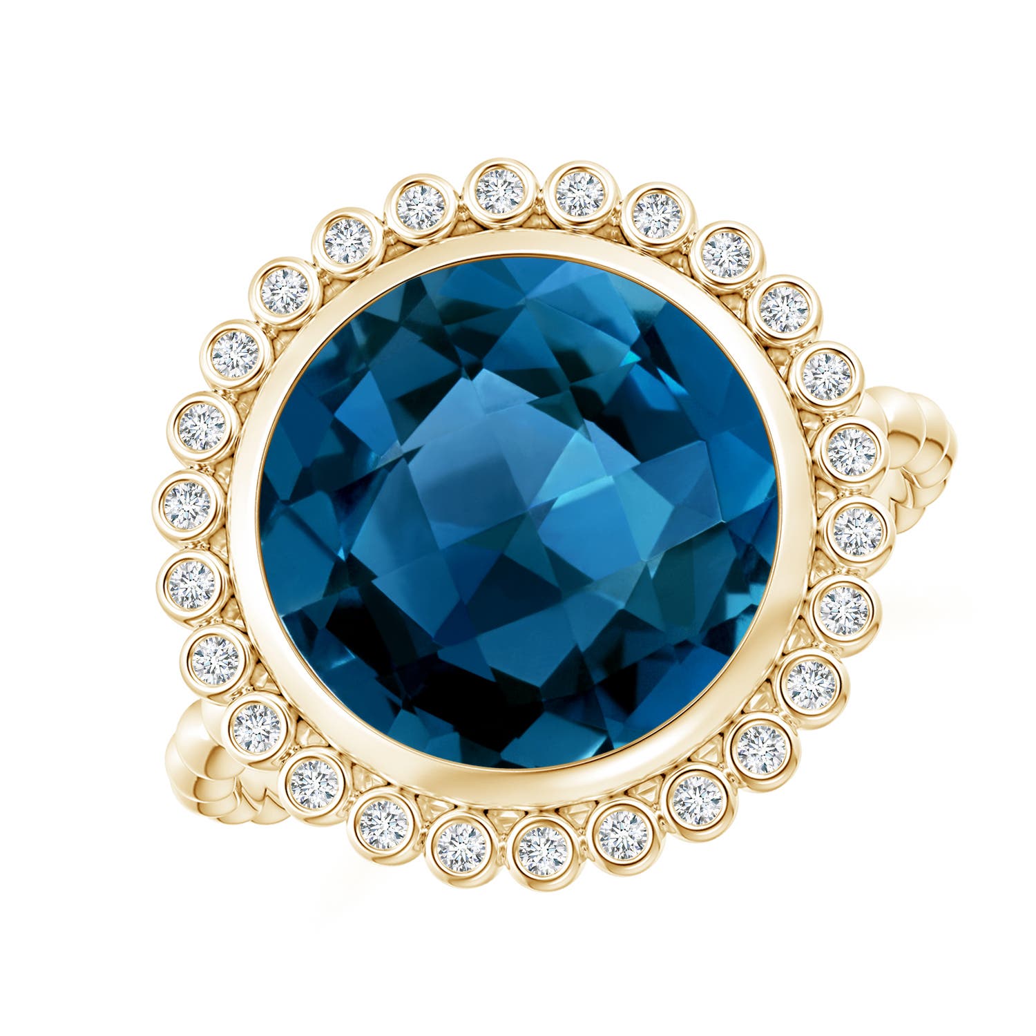 AAAA - London Blue Topaz / 6.46 CT / 14 KT Yellow Gold