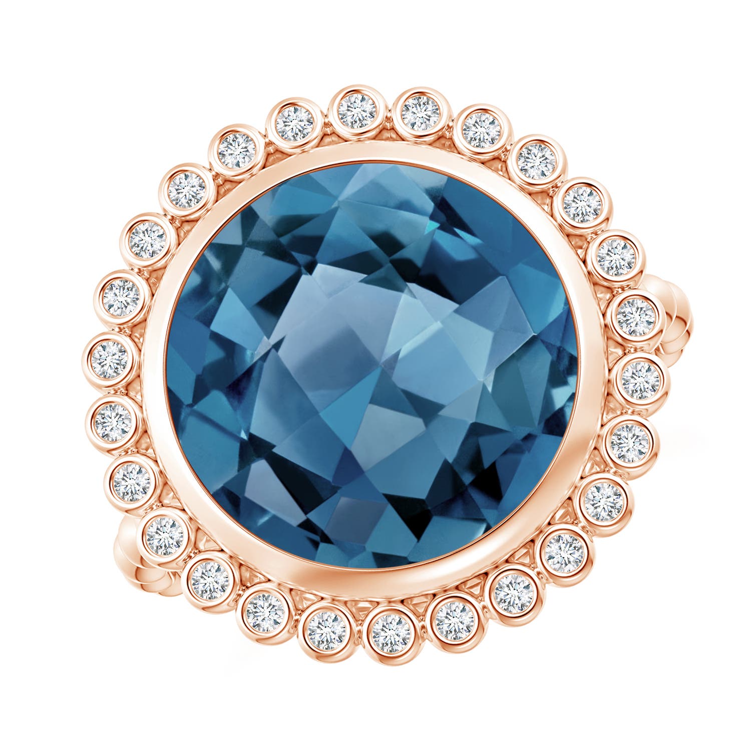 A - London Blue Topaz / 8.51 CT / 14 KT Rose Gold