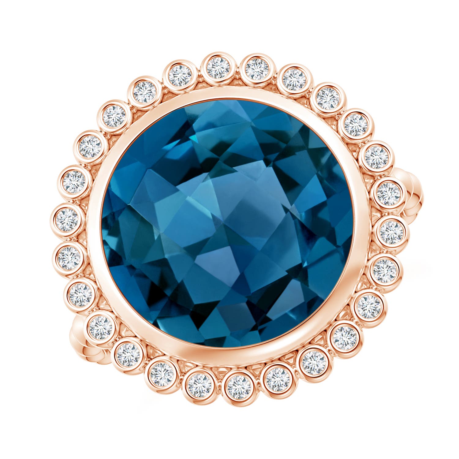 AAA - London Blue Topaz / 8.51 CT / 14 KT Rose Gold