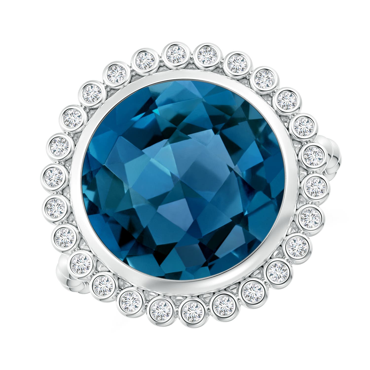 AAA - London Blue Topaz / 8.51 CT / 14 KT White Gold